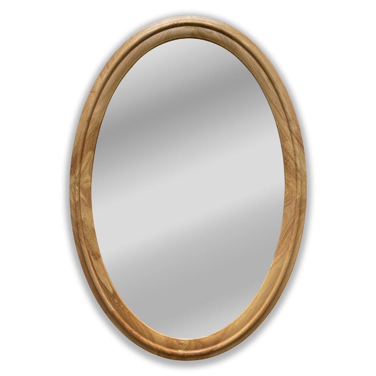 CHLOE Lighting CHLOE&#x27;s Reflection Contemporary Maple Wood Finish Oval Framed Wall Mirror 34&#x22; Height