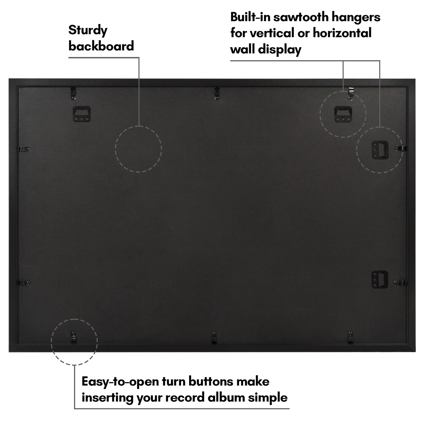 Americanflat Vinyl &#x26; Album Art Frame - 25x16.5 - Black