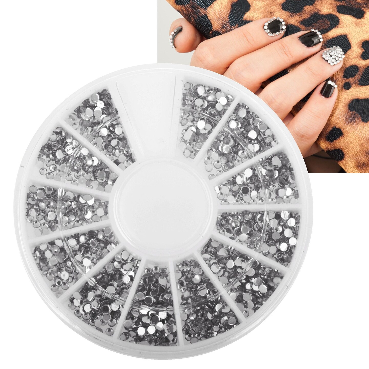 Zodaca Nail Art Tips 1.5mm 3D Crystal Giltter Bling Rhinestones Decoration Manicure Beauty 1200pcs