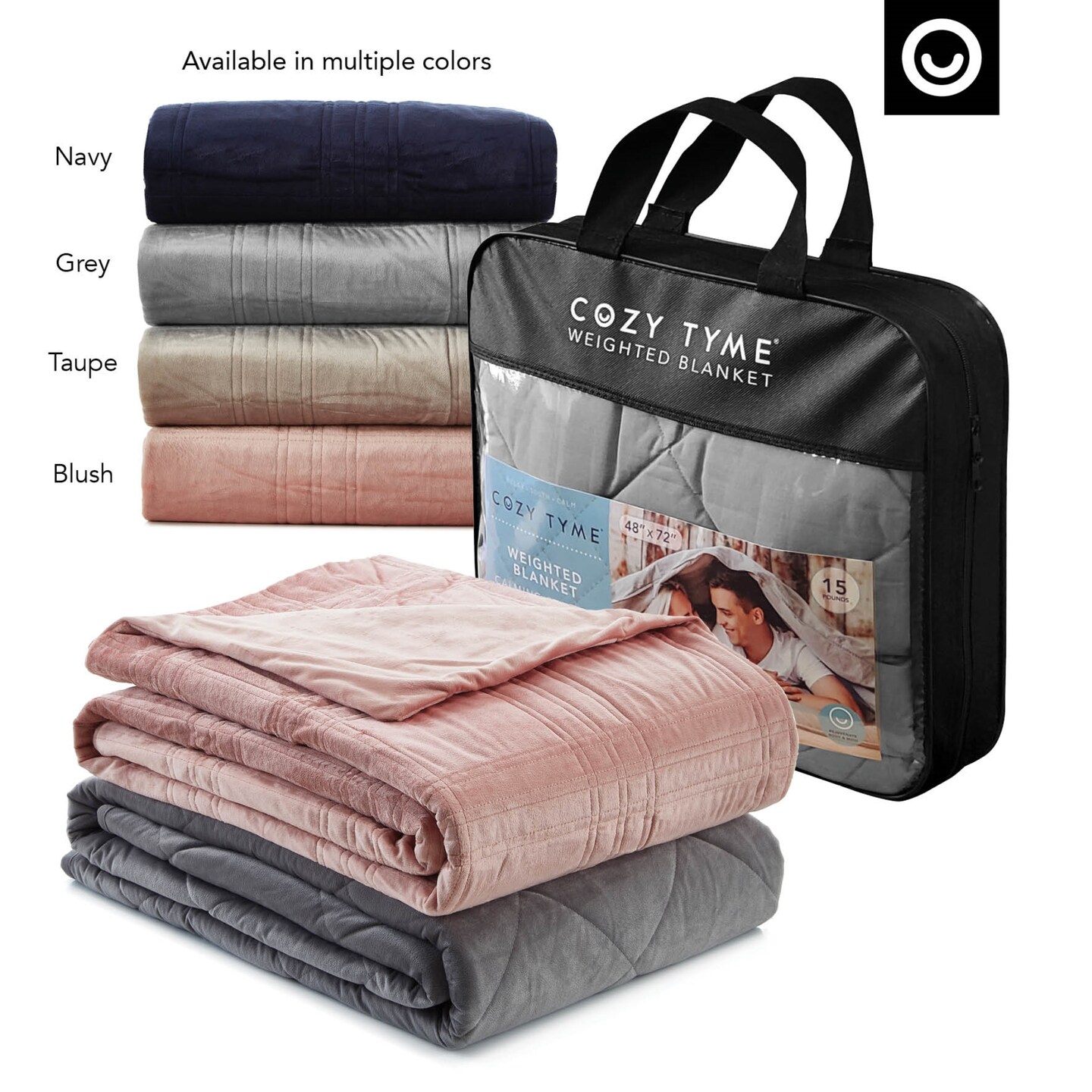 Ekon Weighted Blanket with Quilted Cover,48&#x22;x72&#x22;
