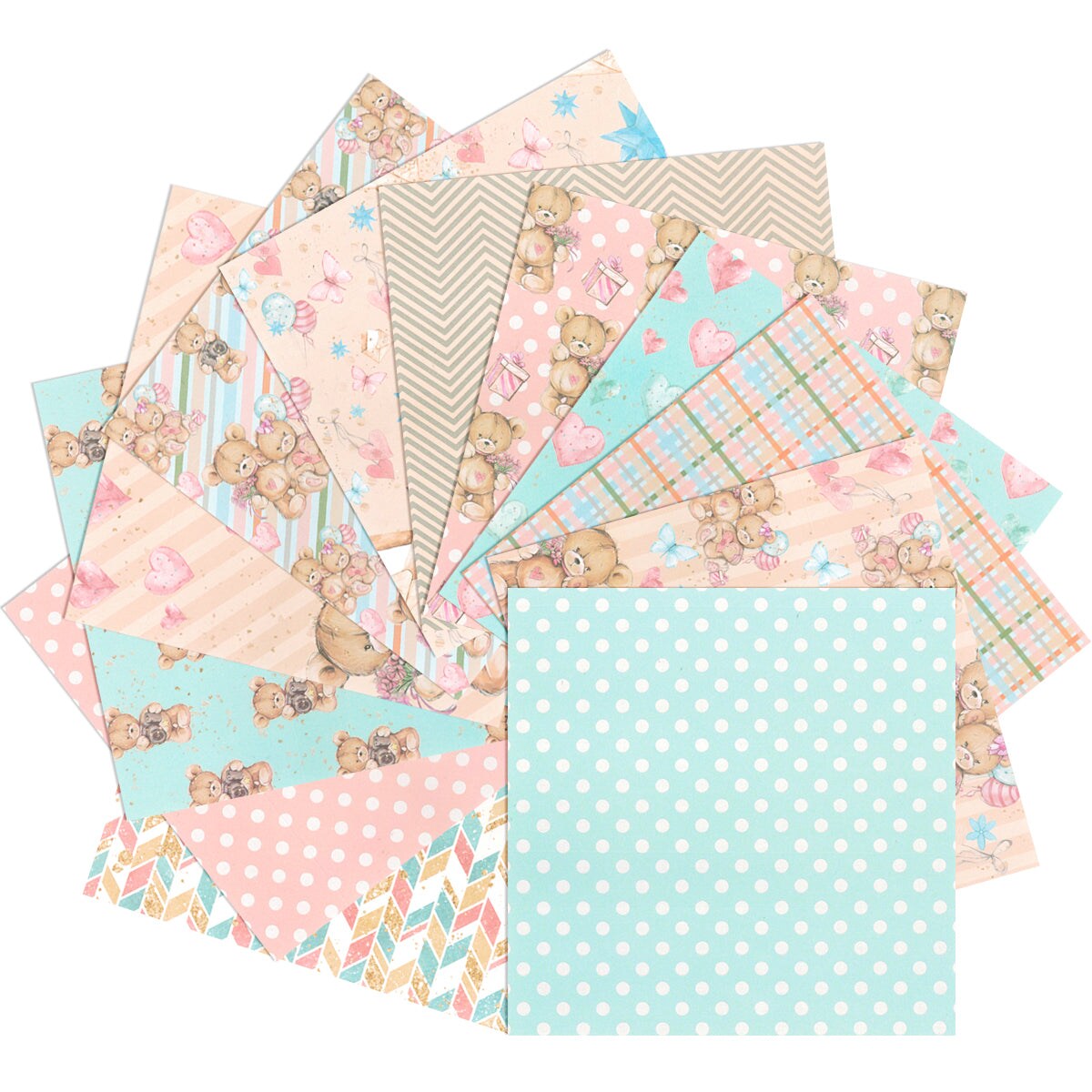 Wrapables 6x6 Decorative Single-Sided Scrapbook Paper for Arts & Crafts Projects, Scrapbooking, Card-Making