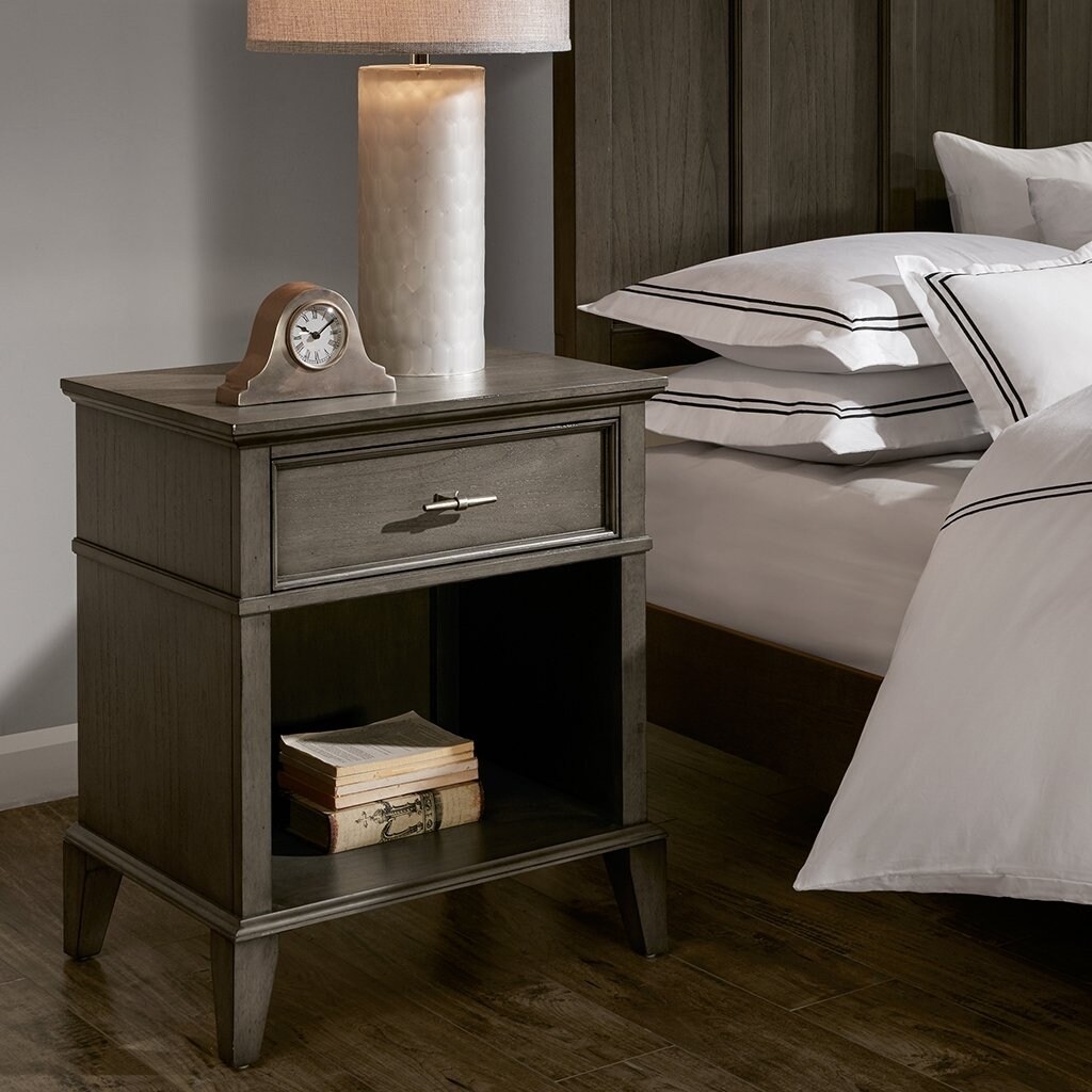 Madison Park Signature Yardley 1 Drawer Night Stand Reclaimed Grey See below
