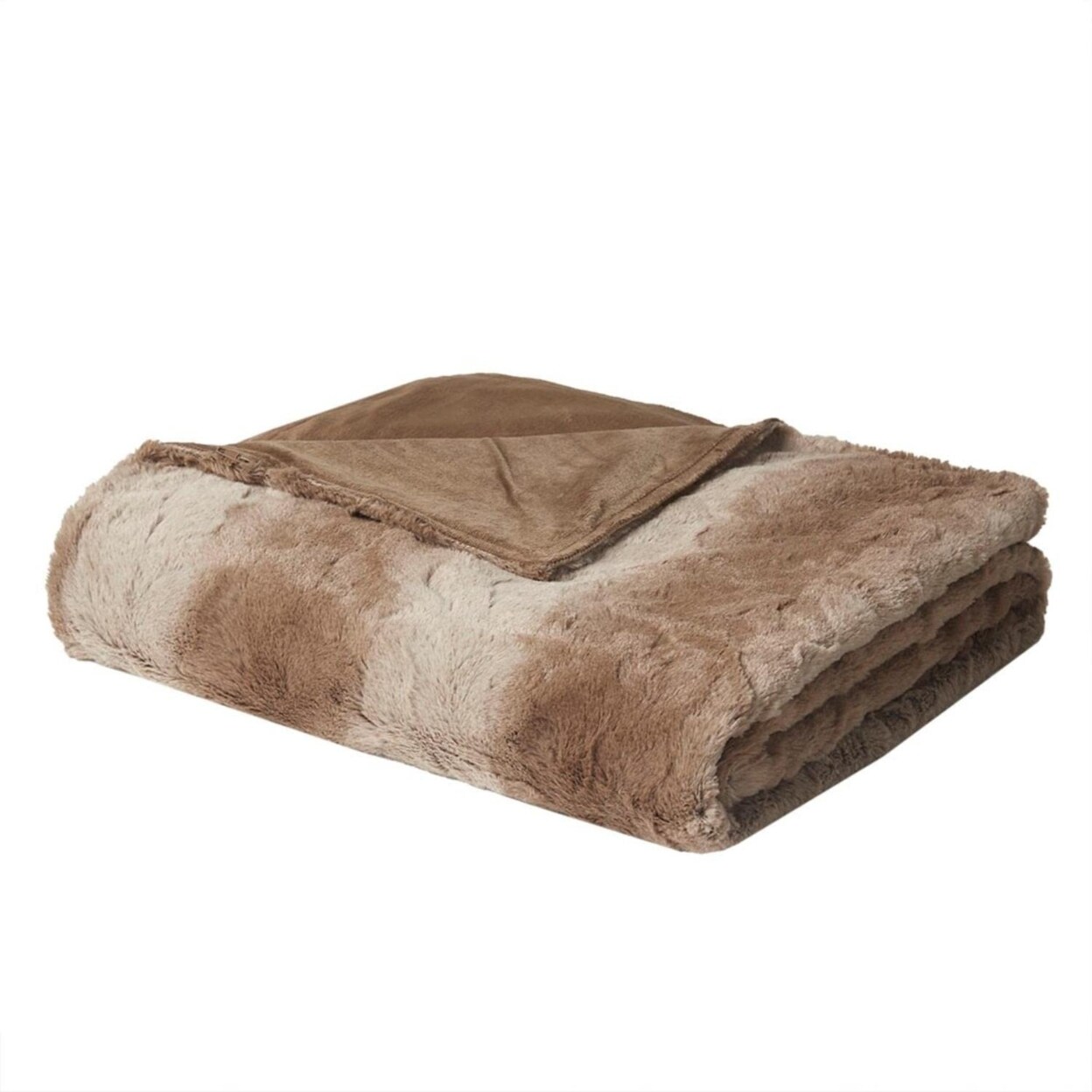 Beautyrest   Polyester Zuri faux Weighted Blanket with Tan Finish BR51-3072