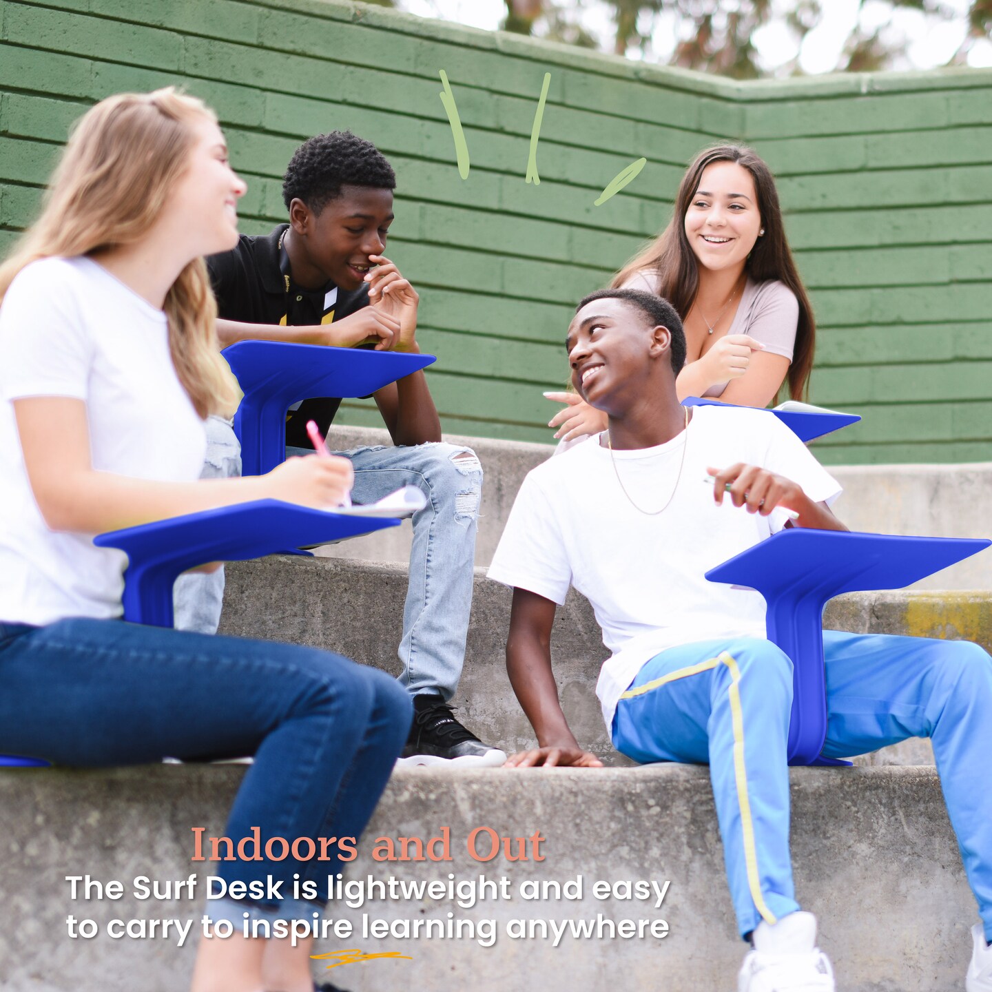 The Surf Portable Lap Desk, Kids Floor Desk, One-Piece Writing Table, Flexible Seating, 10-Pack