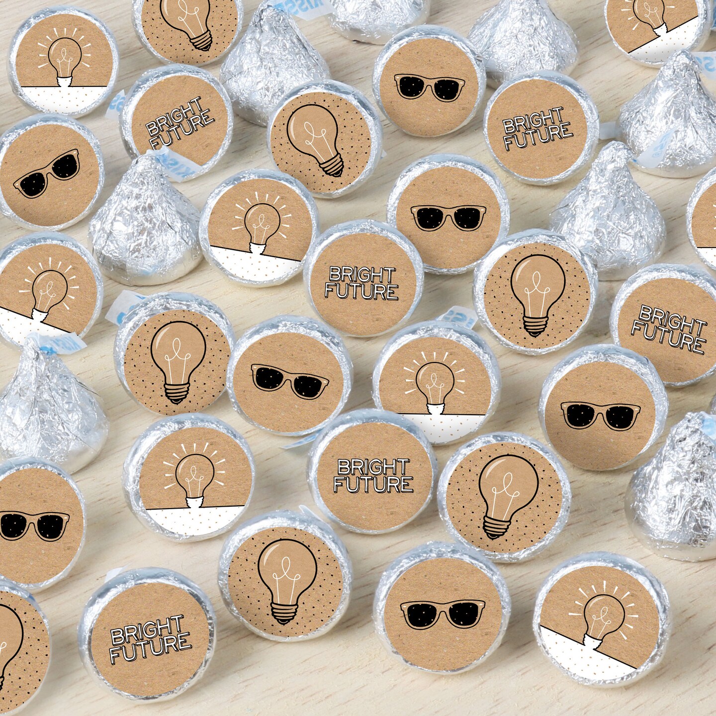 Big Dot of Happiness Bright Future - Graduation Party Small Round Candy Stickers - Party Favor Labels - 324 Count