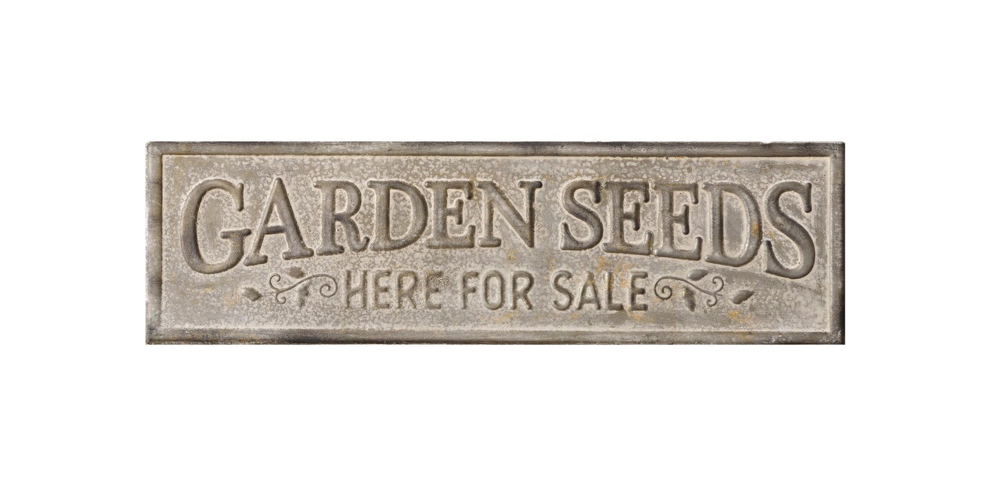 Weathered Finish Garden Seeds Metal Wall Sign 24 X 7 Inches Farmhouse Decor
