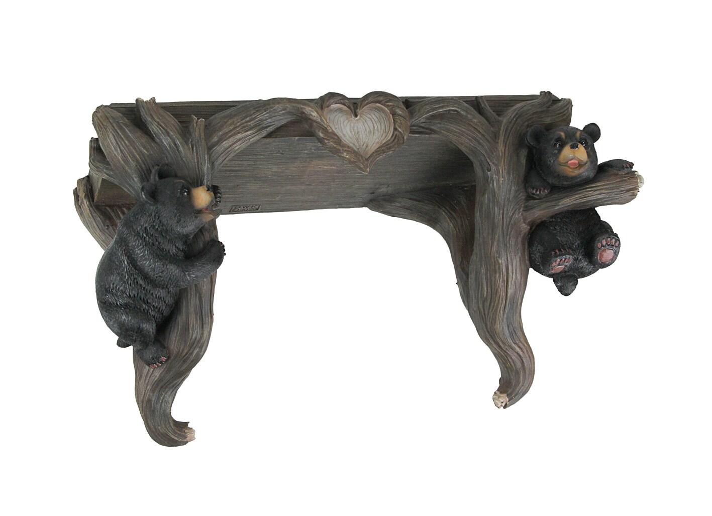 Wood Love To Hang Out Black Bear Decorative Shelf Wall Sculpture