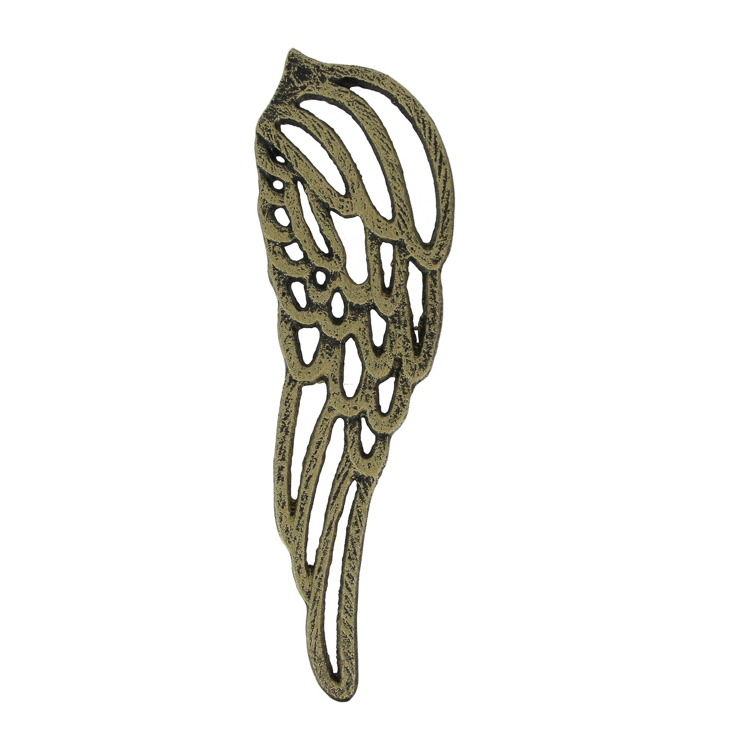 Antique Cast Iron Set of Angel Wings Wall Sculpture Rustic Home Decor Art