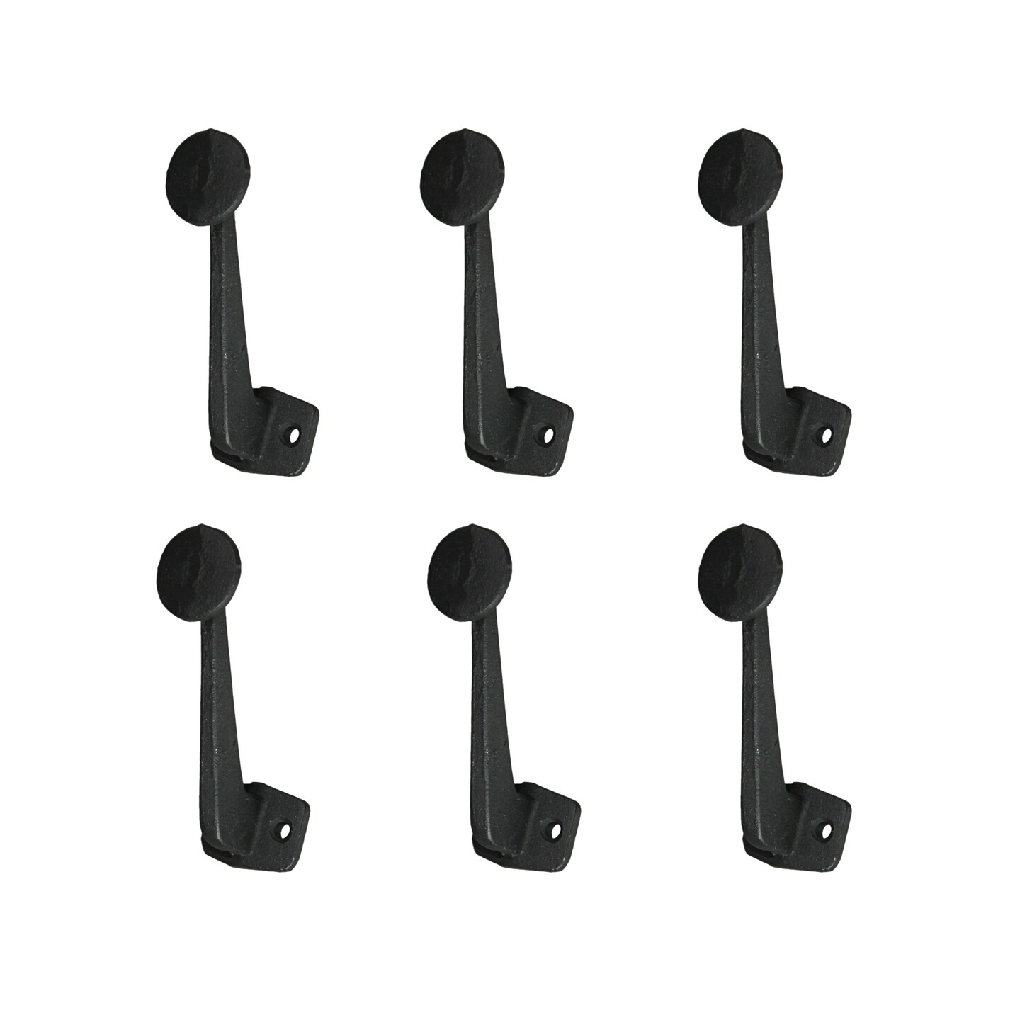 Set of 6 Cast Iron Typewriter Button Coat Hooks Wall Mounted Towel Hanging Rack