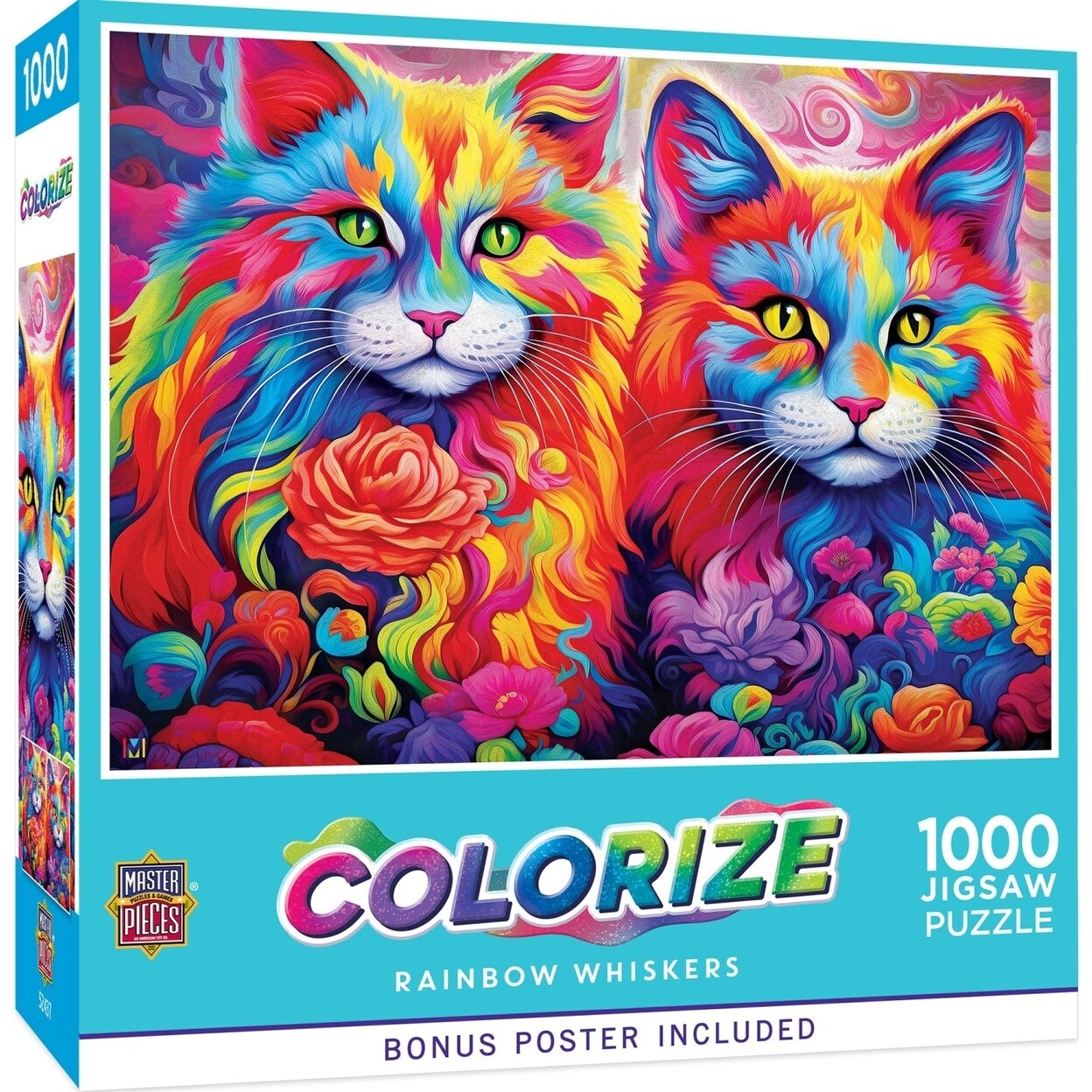 Rainbow Whiskers 1000 Piece Puzzle Colorful Kittens Eco-Friendly Jigsaw ...