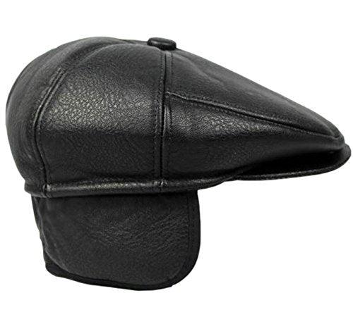 Flat Cabbie Men&#x27;s Classic Newsboy Flat Cap Hat with Ear Flaps