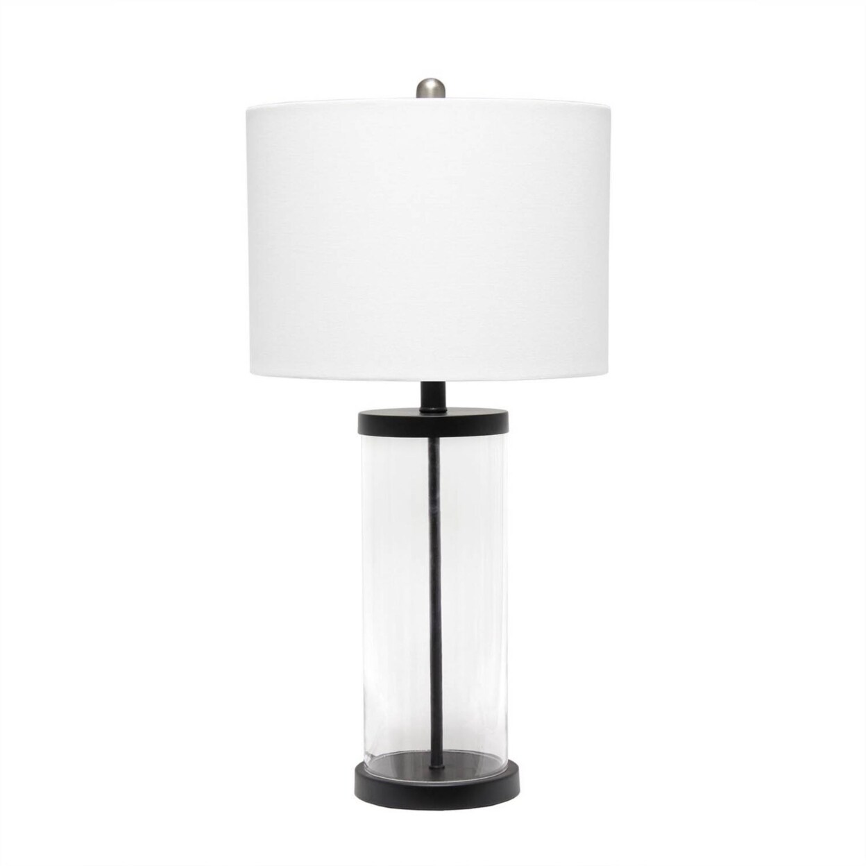 Elegant Designs   Enclosed Glass Table Lamp, Black