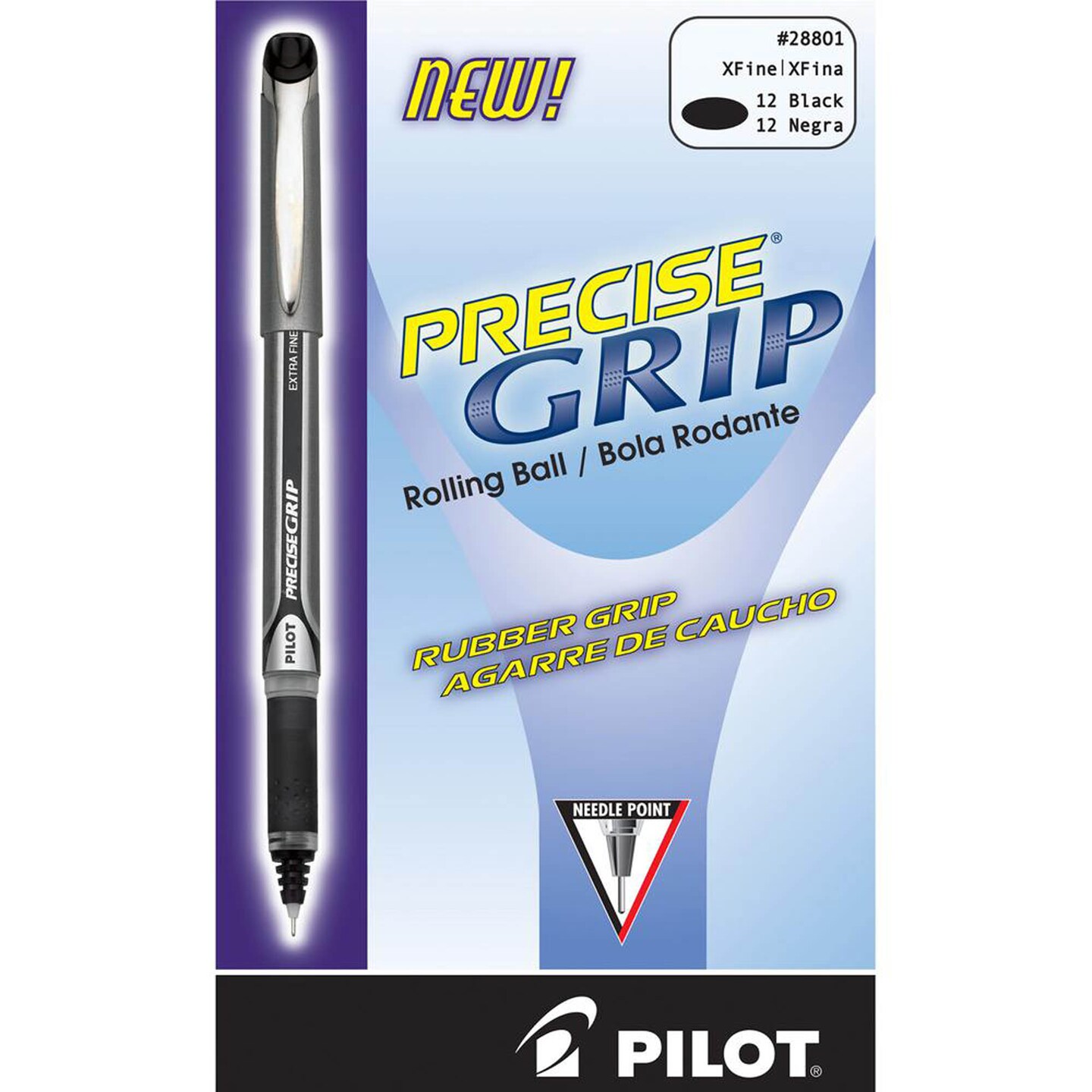 Pilot   Precise Grip Extra-Fine Capped Rolling Ball Pens - Extra Fine Pen Point - 0.5 Mm Pen Point Size - Black - Black