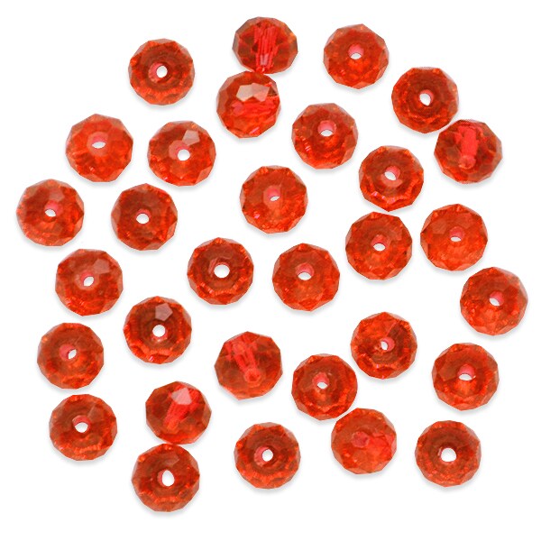 Rondelle Faceted Crystal Glass Beads 8x6mm.