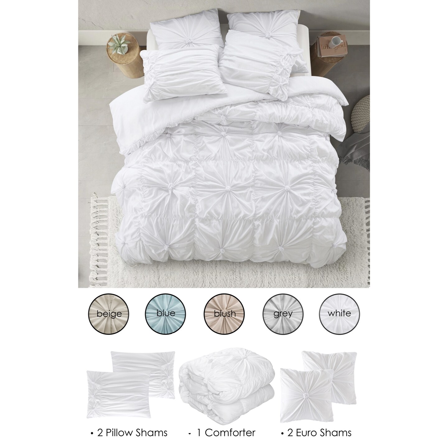 Jovany Comforter Set With Pillow Shams, Euro Shams