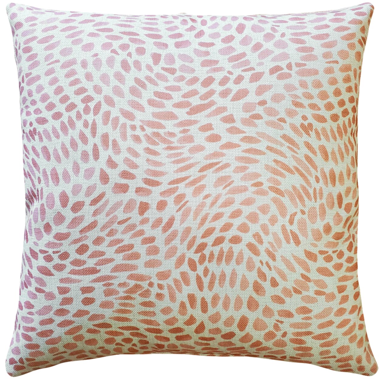 Pillow D�cor Matisse Dots Coral Pink Throw Pillow 19x19 Inches Square, Complete Pillow with Polyfill Pillow Insert