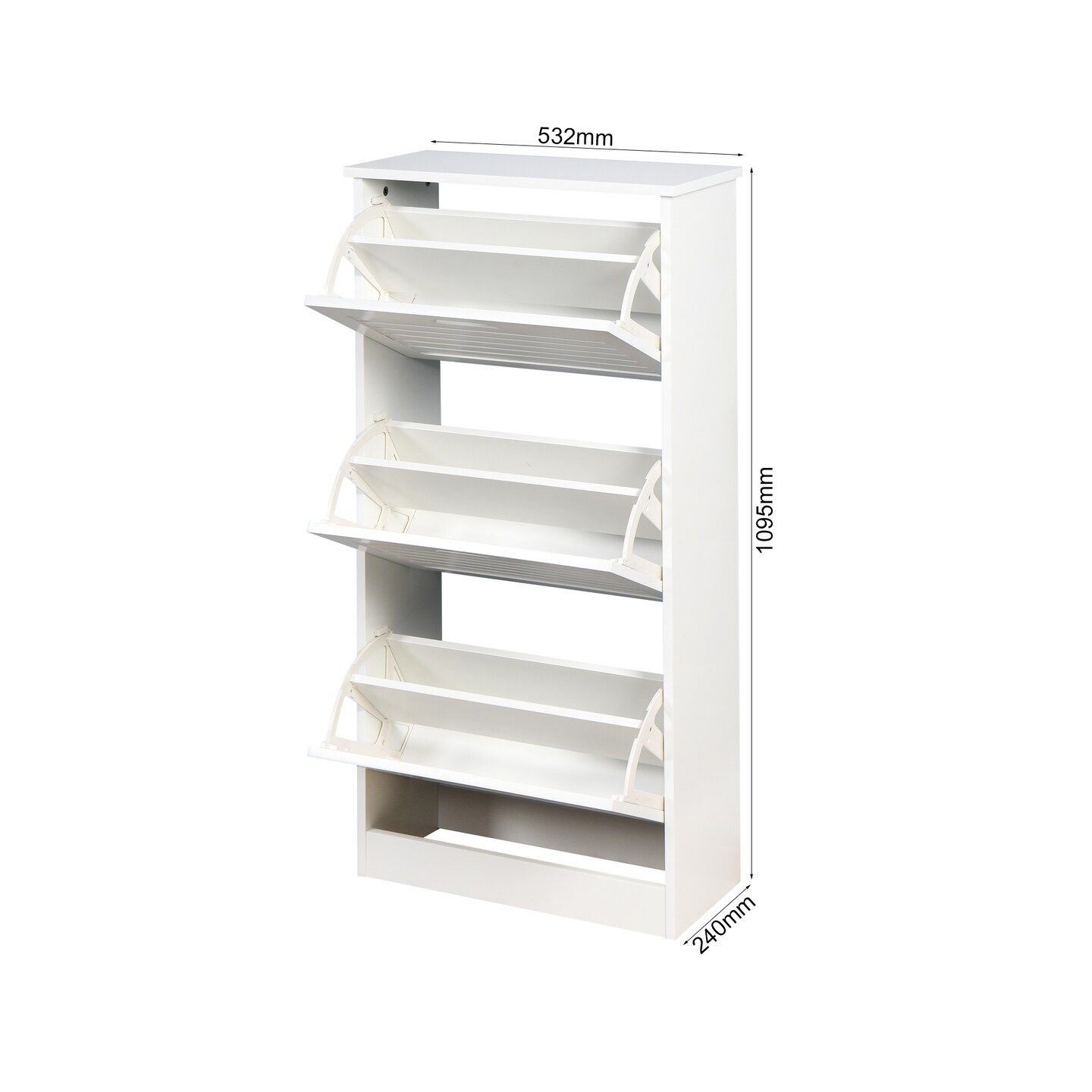 3-Door Shoe Cabinet with Drawers | Organize Footwear