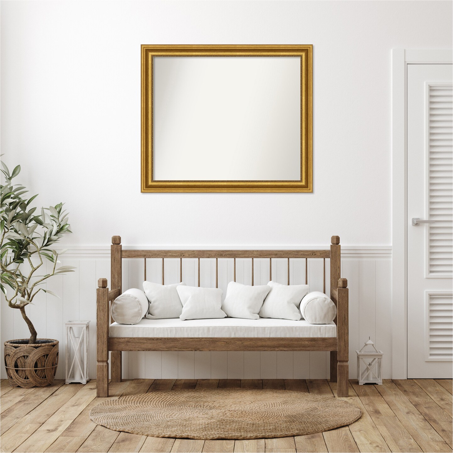 Parlor Gold Non-Beveled Custom Framed Bathroom Vanity Wall Mirror