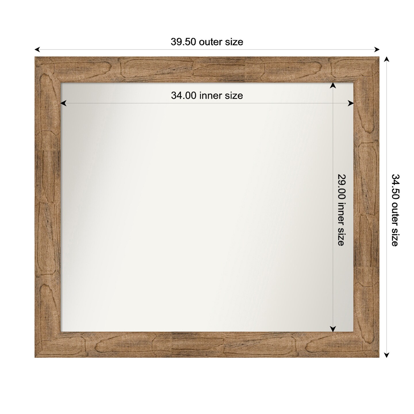 Owl Brown Non-Beveled Custom Framed Bathroom Vanity Wall Mirror
