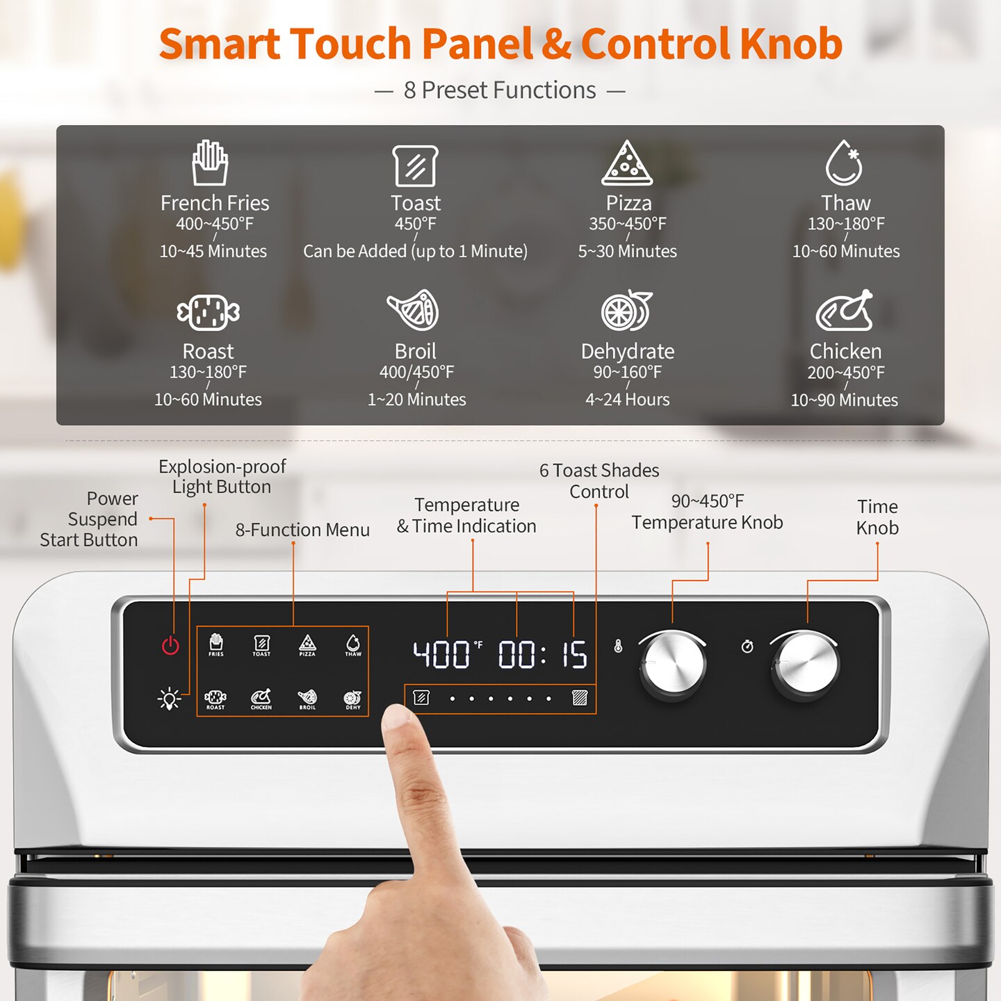 Costway 21QT Convection Air Fryer Toaster Oven 8-in-1 w/ 5 Accessories & Recipe