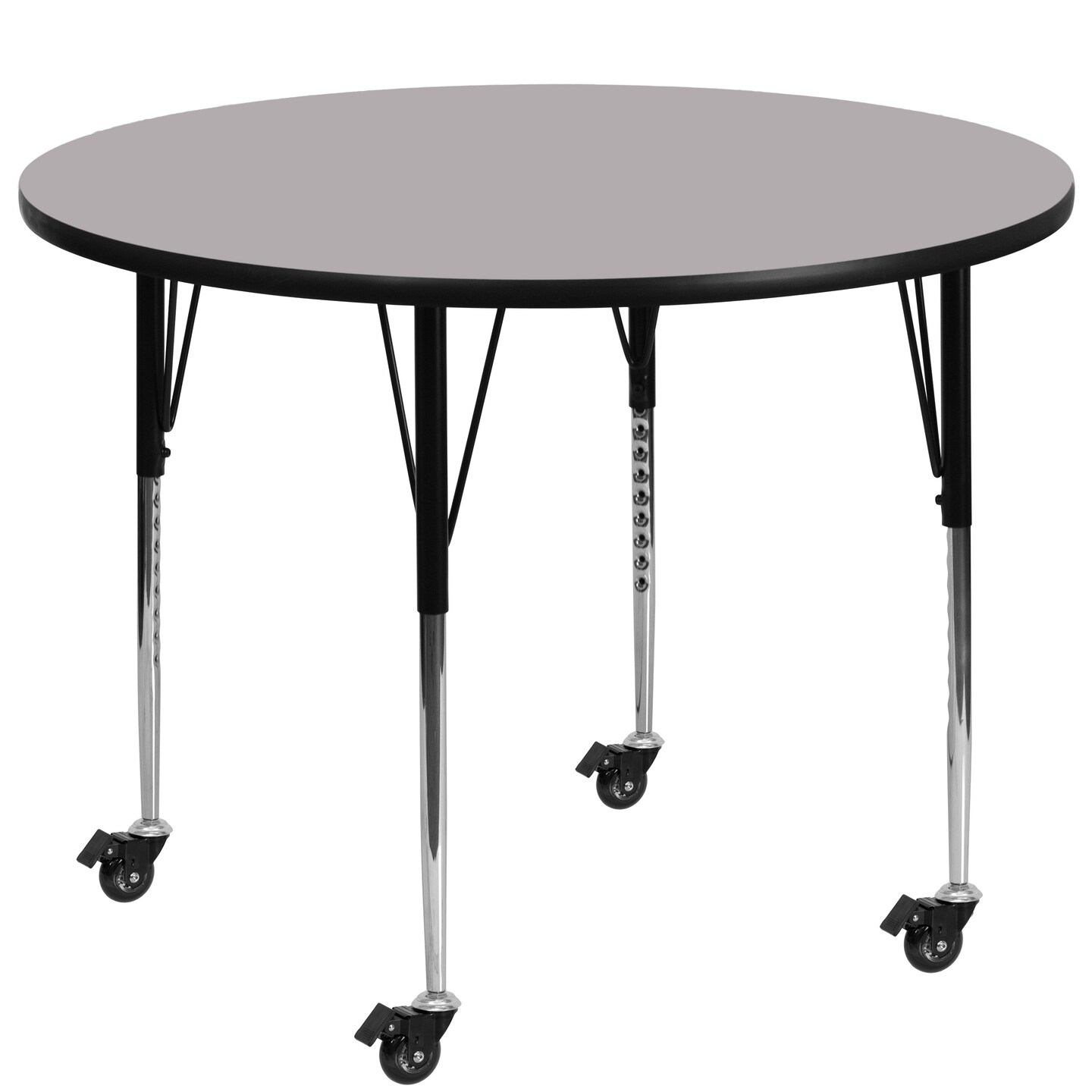 Emma and Oliver Mobile 48&#x22; Round Laminate Adjustable Activity Table