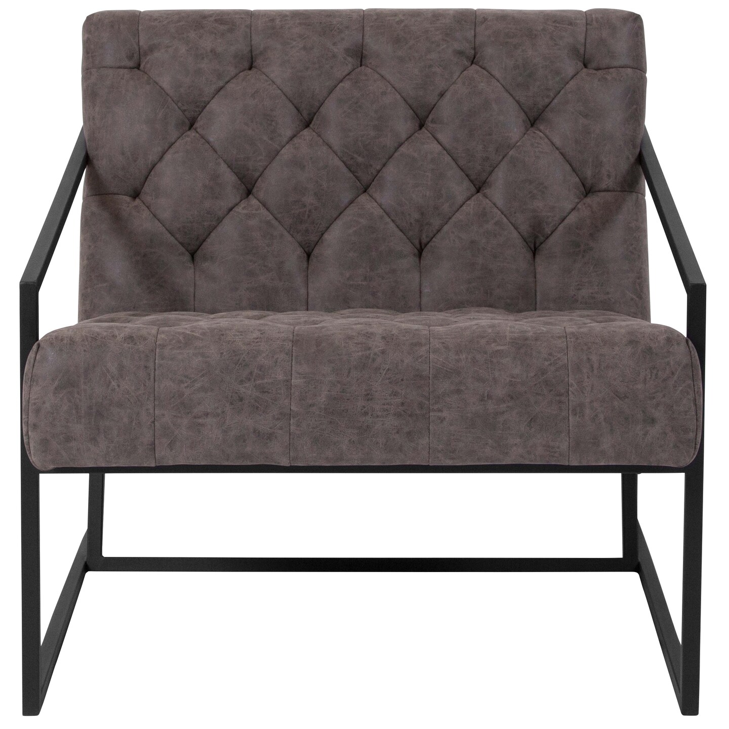 Merrick Lane Vienna Modern Lounge Chair With Tufted Seating And Metal Frame