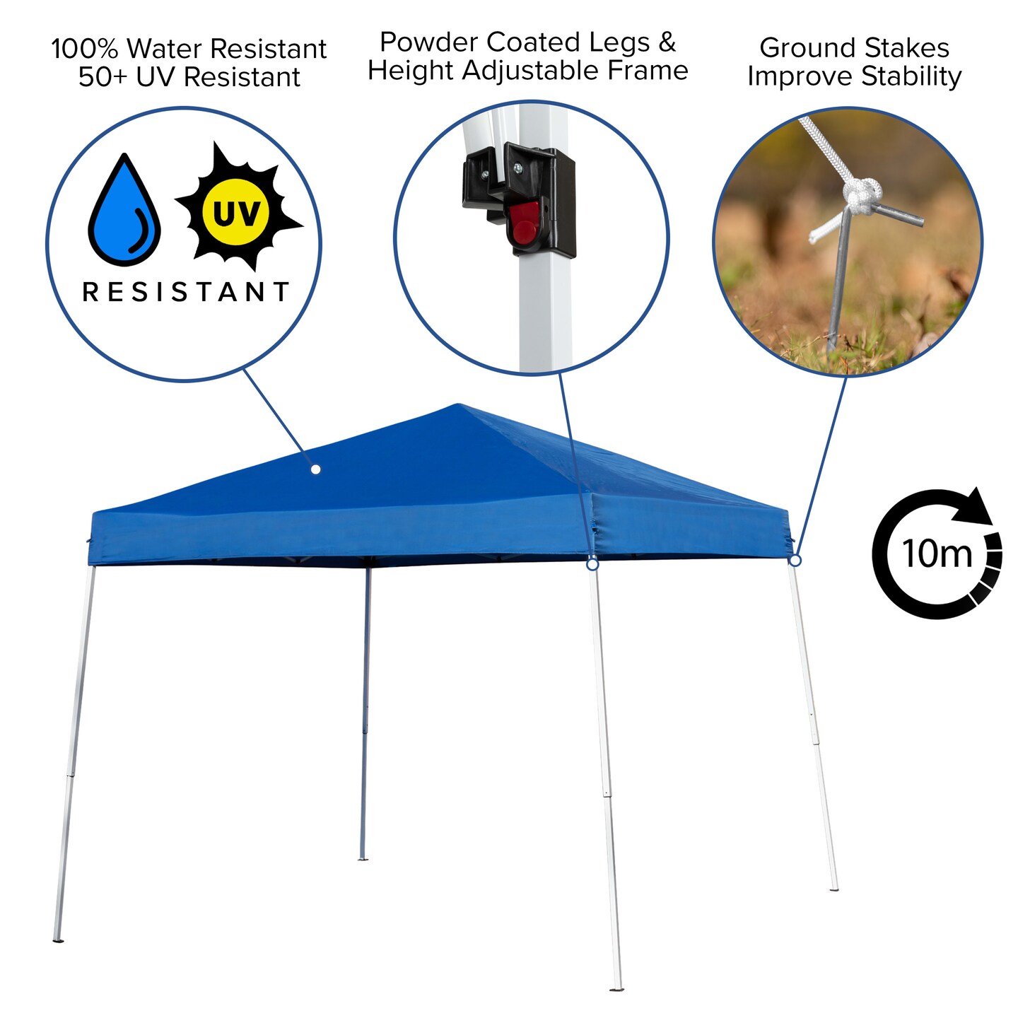 Emma and Oliver Outdoor Event/Tailgate Tent Set with Pop Up Event Canopy and Wheeled Case and Bi-Fold Table with Carrying Handle