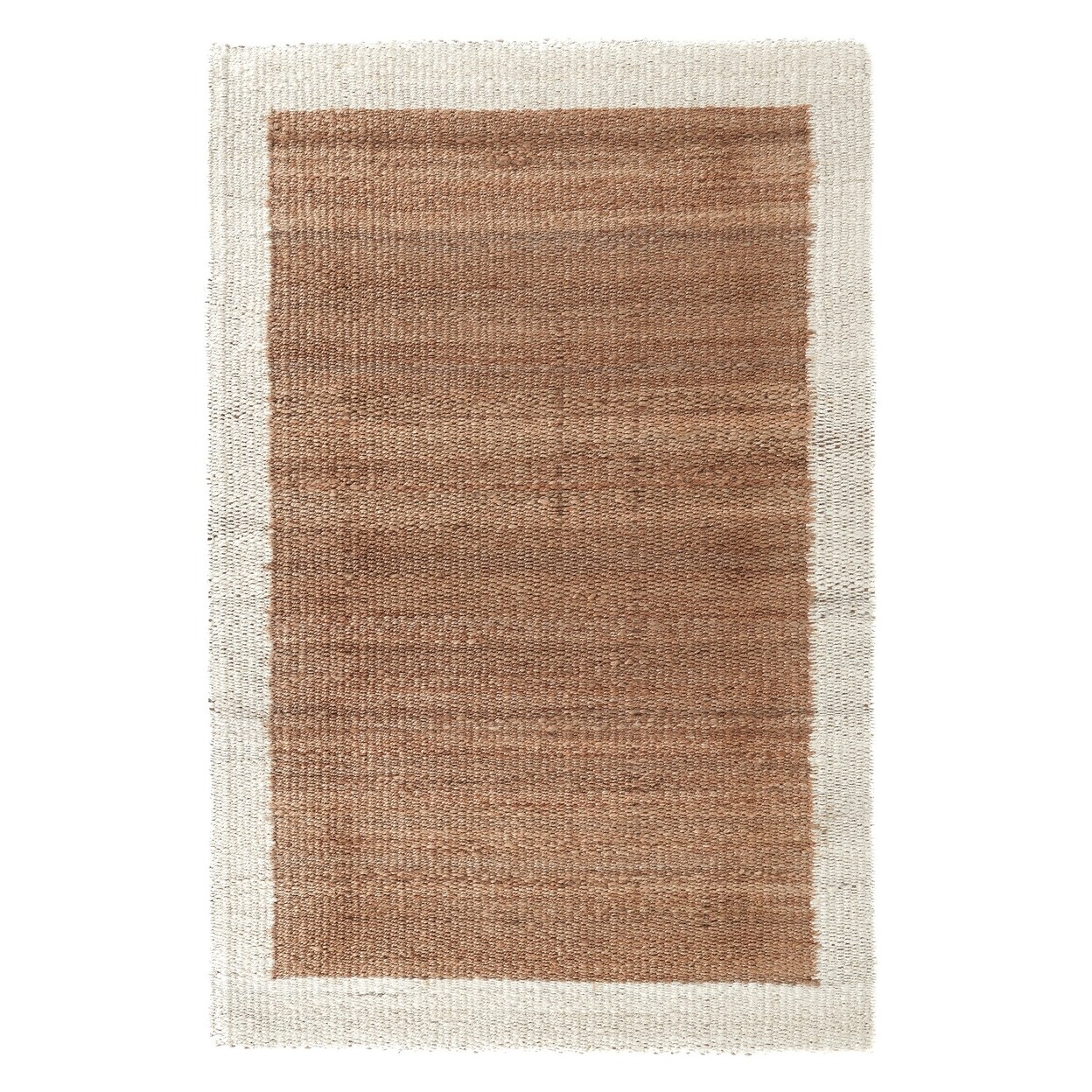 Saltoro Sherpi Lem 2 x 3 Handmade Small Area Rug, Natural Jute Woven Texture, Ivory Border-