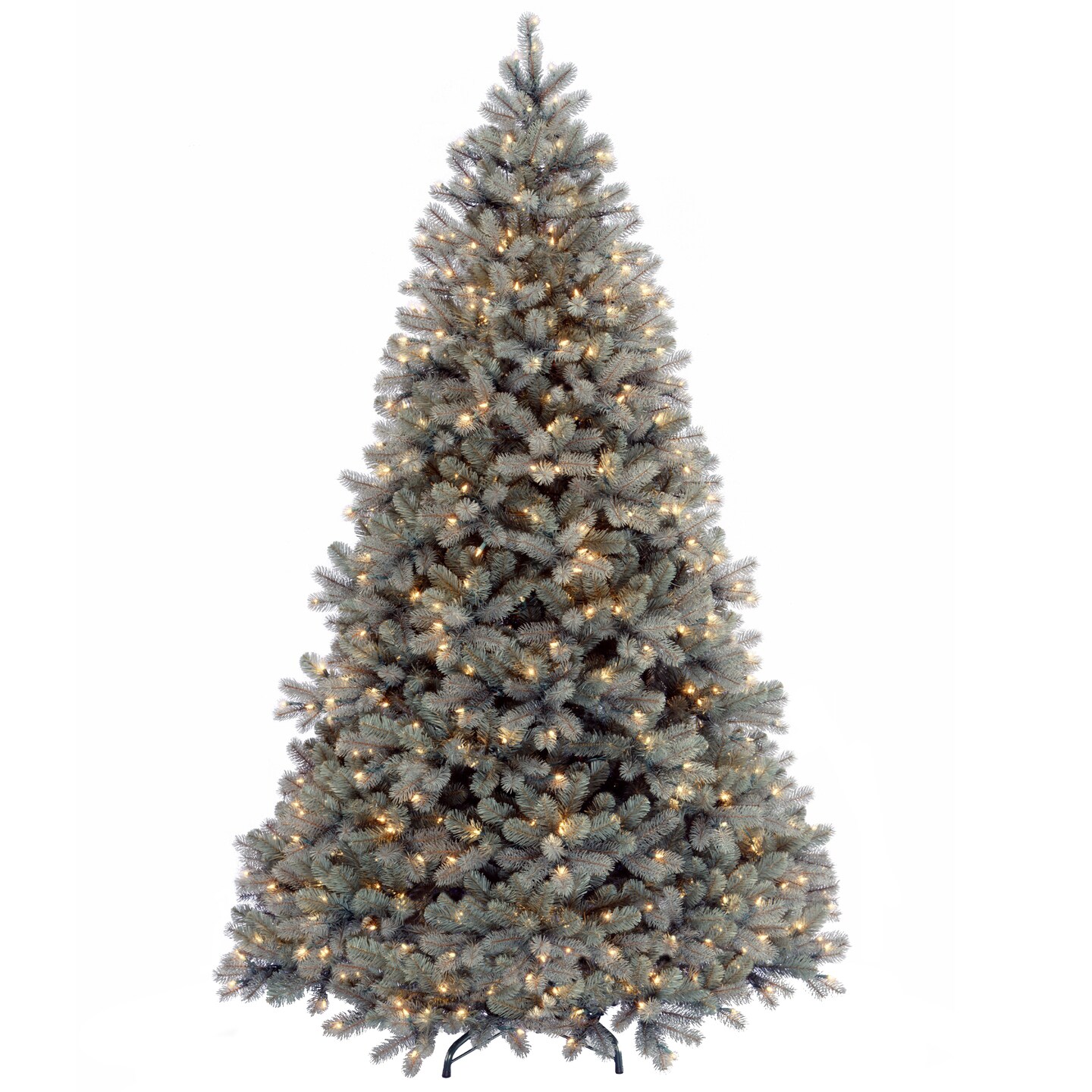 National Tree Company Pre-Lit &#x27;Feel Real&#x27; Artificial Full Downswept Christmas Tree, Green, Douglas Blue Fir, White Lights, Includes Stand, 6.5 feet