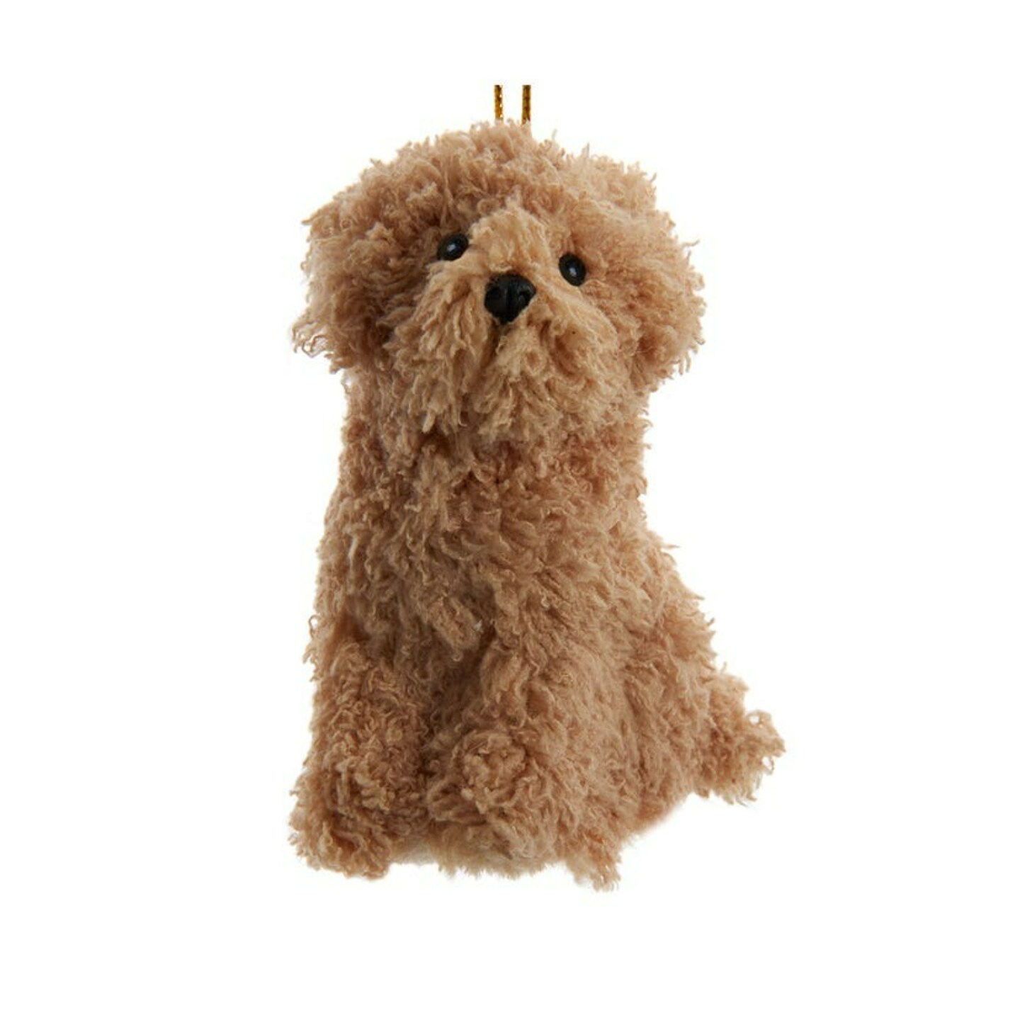 KSA Set of 6 Brown Furry Goldendoodle Christmas Ornaments 4&#x22;
