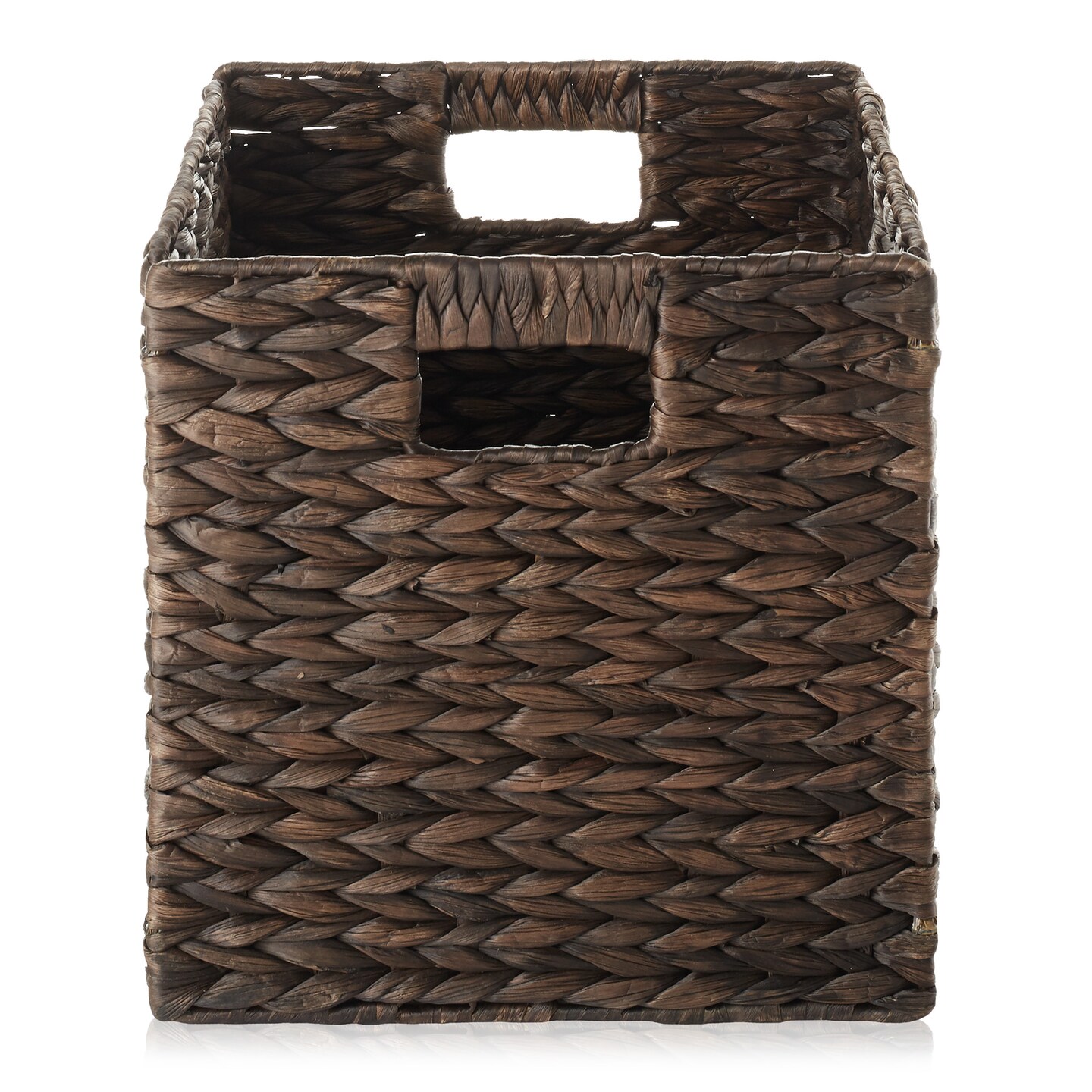 Casafield Water Hyacinth Storage Baskets, Collapsible Cube Organizers, Woven Bins for Bathroom, Bedroom, Laundry, Pantry, Shelves
