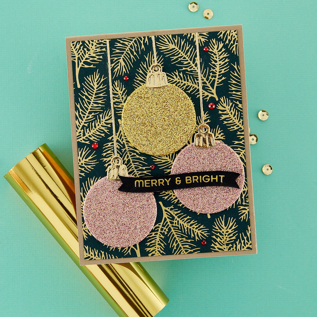 Spellbinders Pine Sprays Hot Foil Plate from the Glimmer for the Holidays Collection