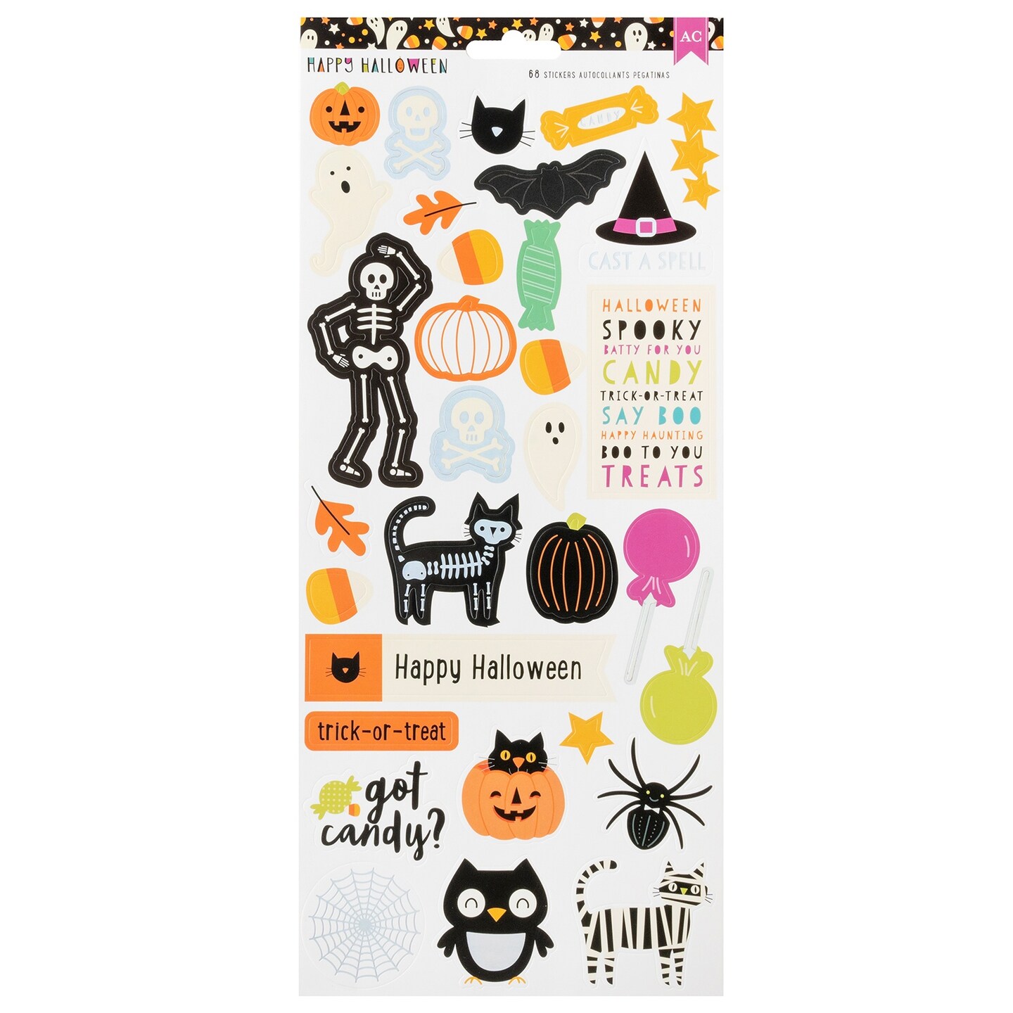 American Crafts Happy Halloween Stickers 6&#x22;X8&#x22;-58/Pkg