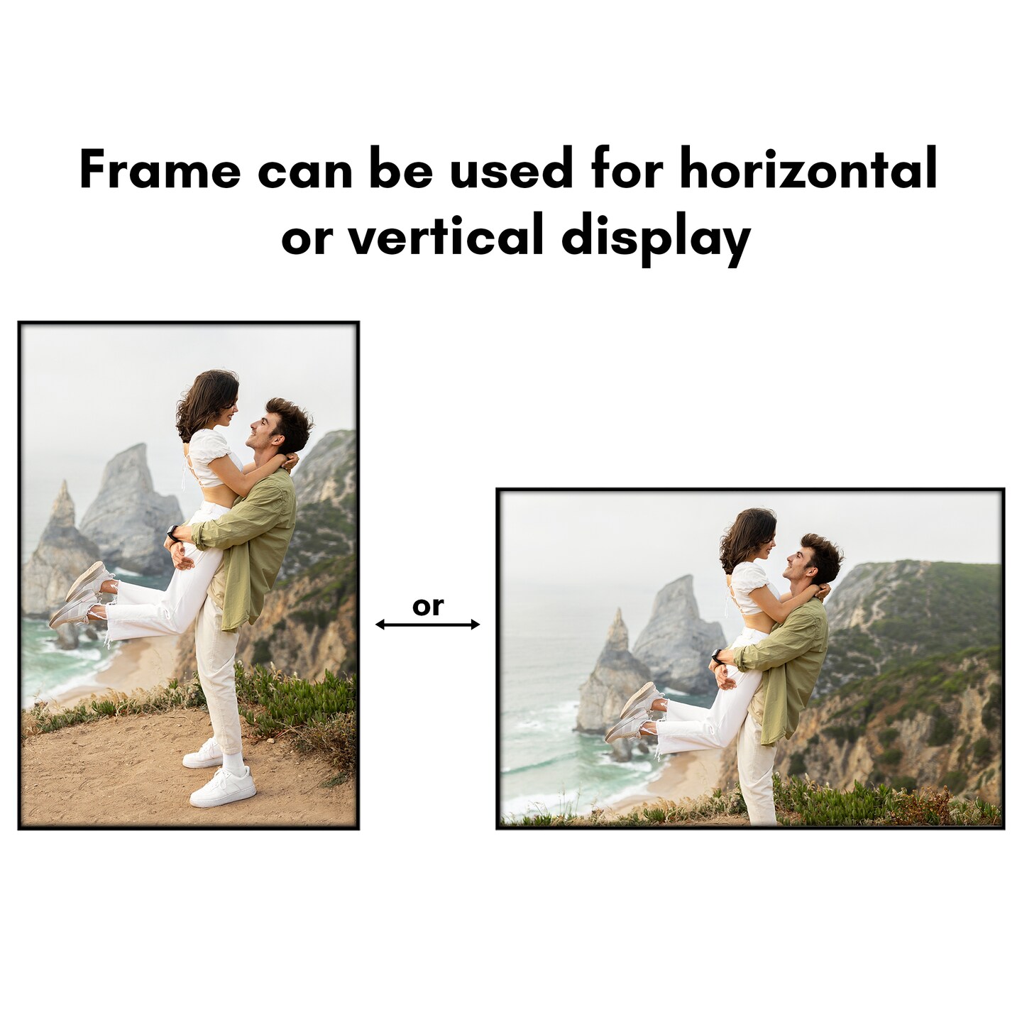 Americanflat Front Loading Picture Frame Set - Set of 6- Multi Picture Frames - Perfect for Photos and Wall Decor - Shatter Resistant Glass - Hanging Hardware with Snap-Out Easel