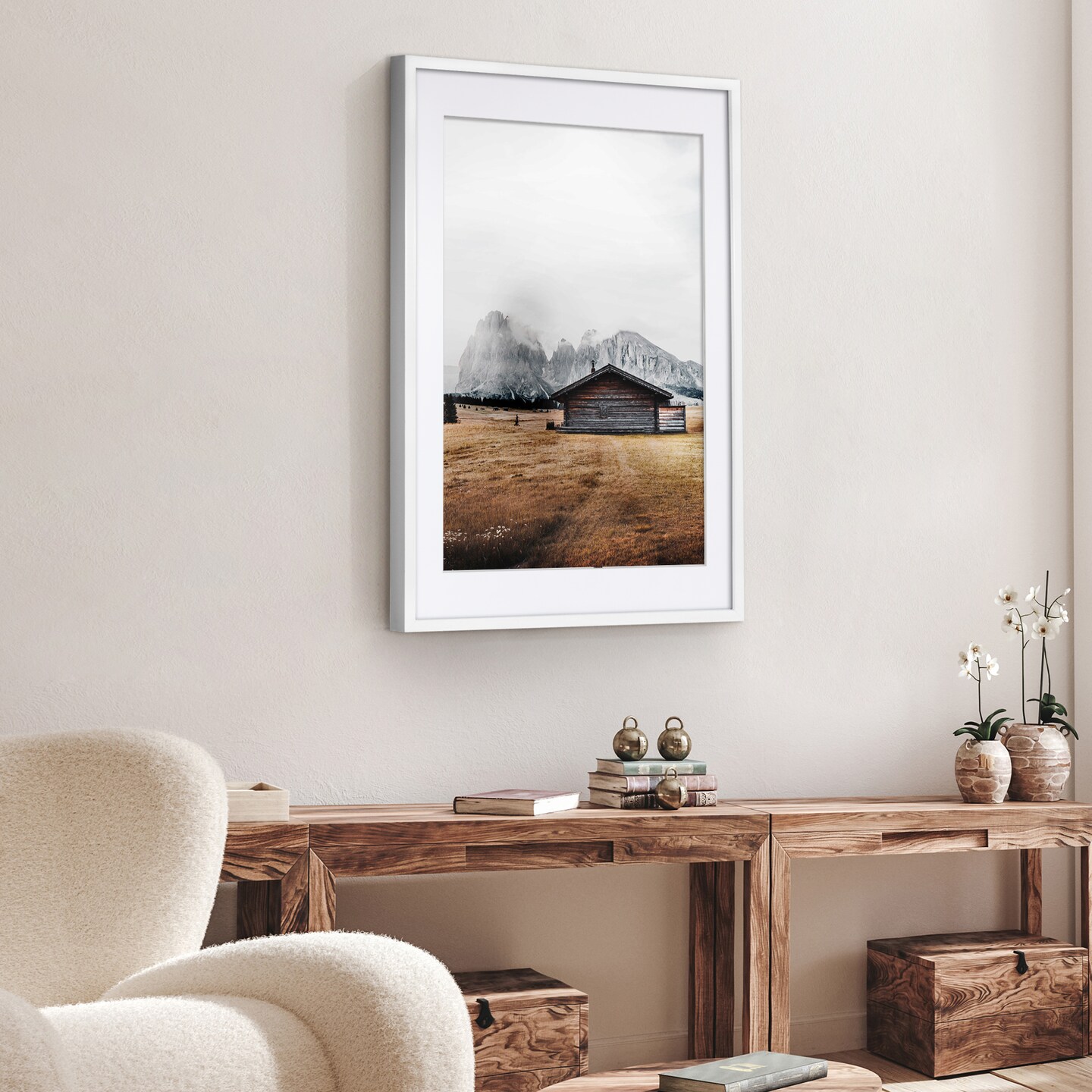 Americanflat Gallery-Style Picture Frame with Mat - Showcase Artwork, Prints, and Photos - Shatter Resistant Glass - Hanging Hardware with Drywall Anchor