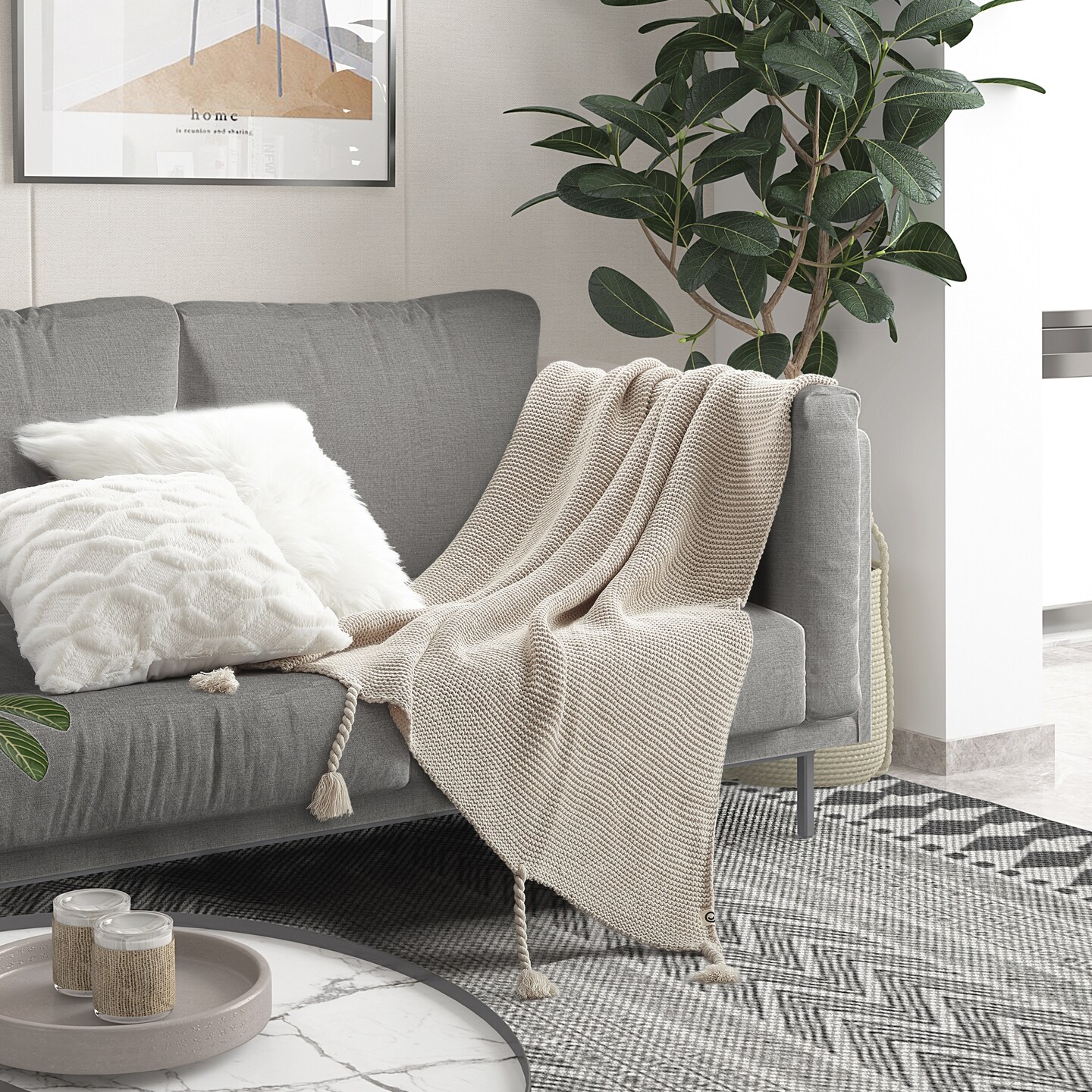 Garrison Acrylic Knit Throw