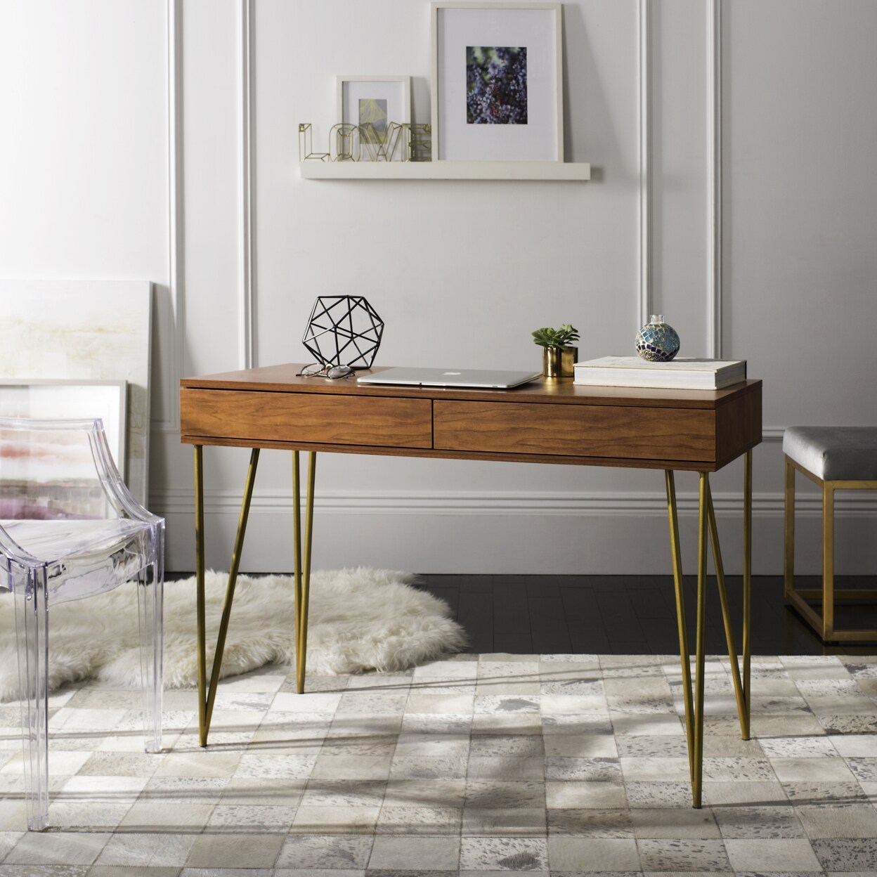 Safavieh   Pine 2-Drawer Desk Natural