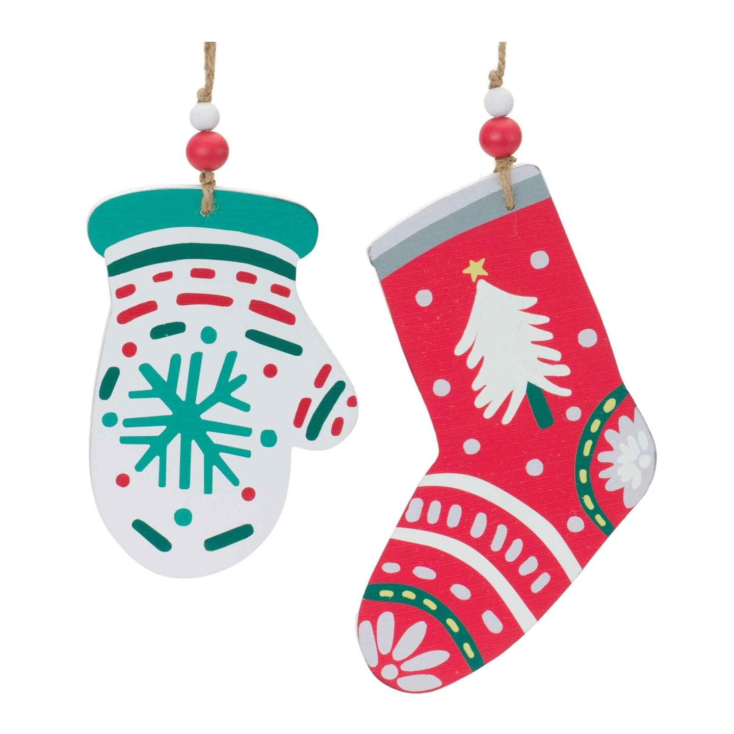 Melrose Mitten and Stocking Christmas Ornaments - 8&#x22; - Set of 12