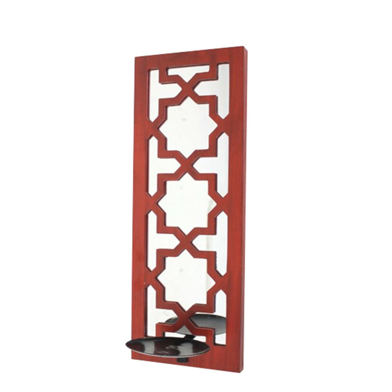 HomeRoots Lighting Lighting Home Decorative Red, Wooden Cross Candle