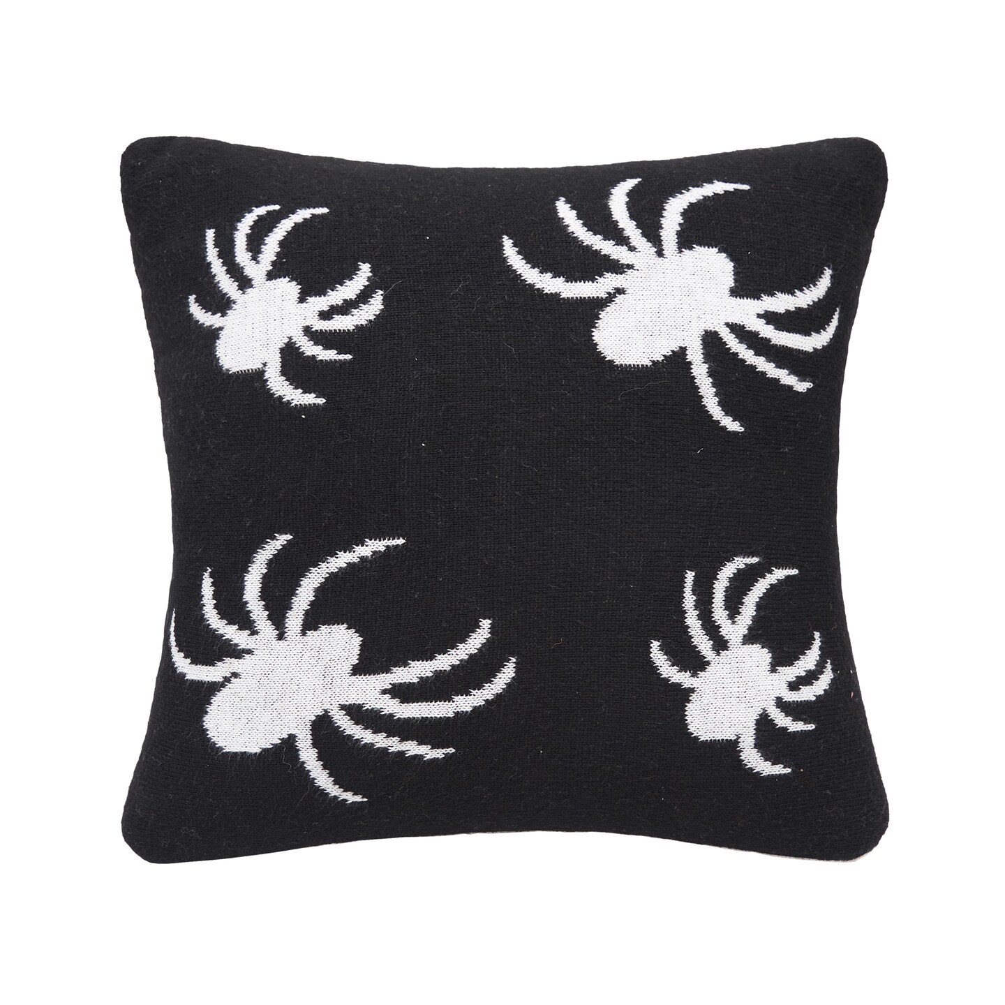 12&#x22; x 12&#x22; Spider Halloween Knitted Pillow