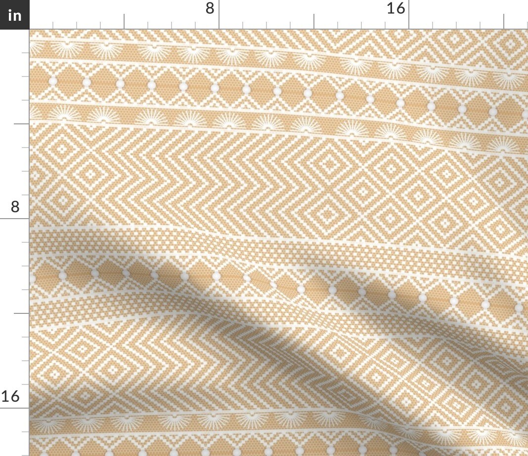 Beige Lace Pattern Geometric Natural Boho Chic Medium Scale Retro Vintage Custom Printed Fabric by Spoonflower Various Fabrics by the Yard or Fat Quarter