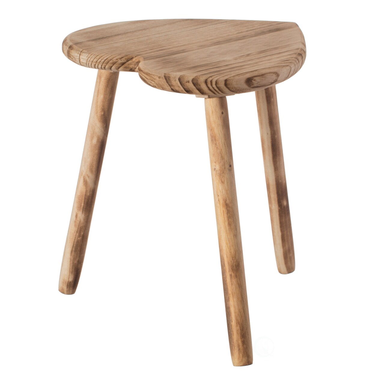 Antique Heart Shaped Wooden Stool 13.75&#x22; Rustic Accent Coffee Table Plant Stand