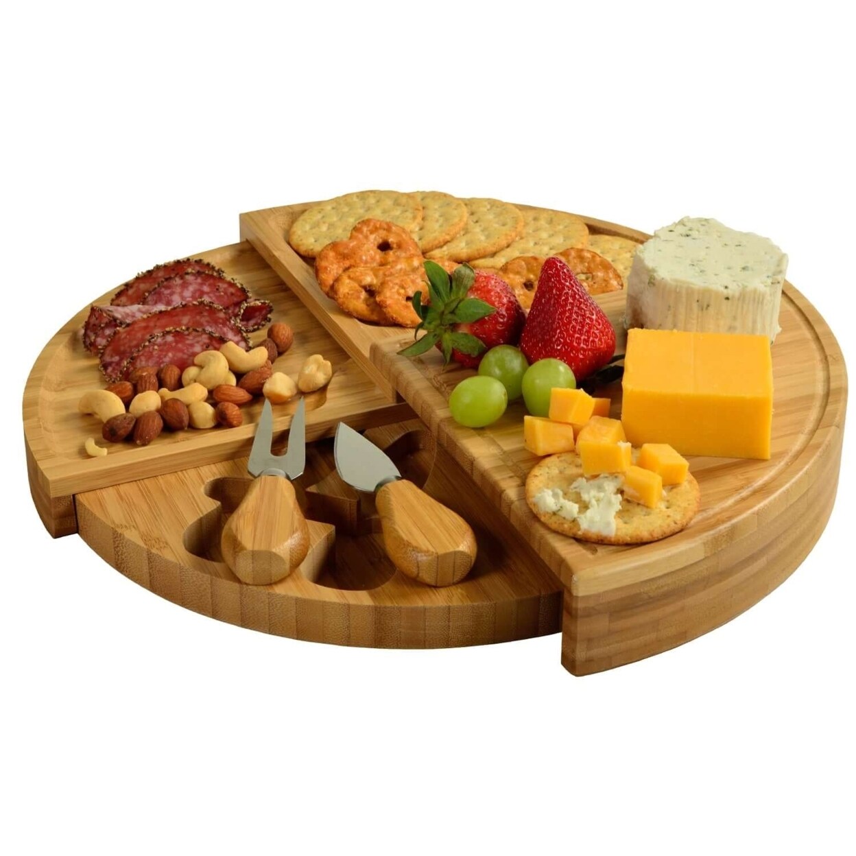 Picnic at Ascot   Florence Transforming Bamboo Cheese Board Set