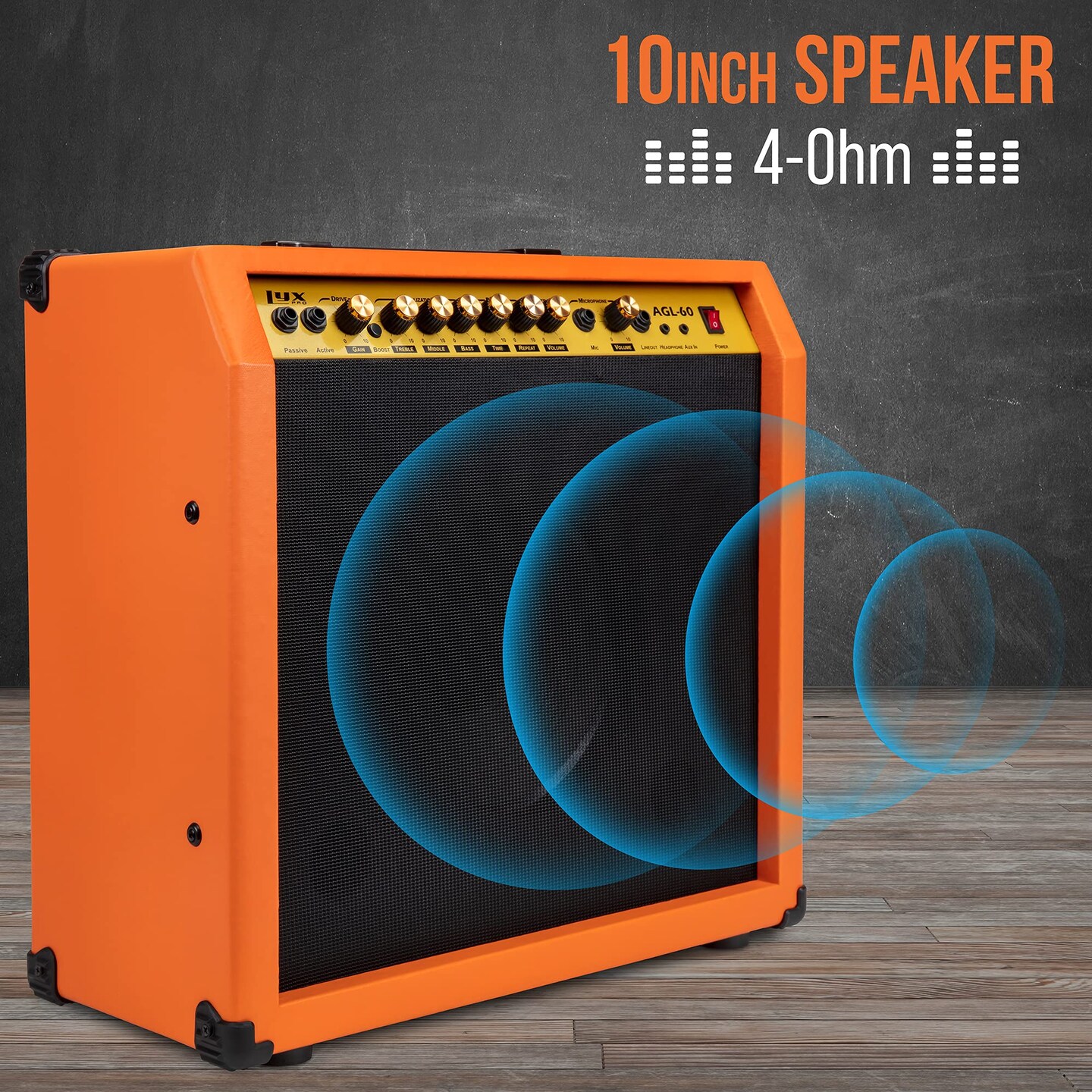 LyxPro Electric Guitar Amp, 60 Watt Portable Amplifier