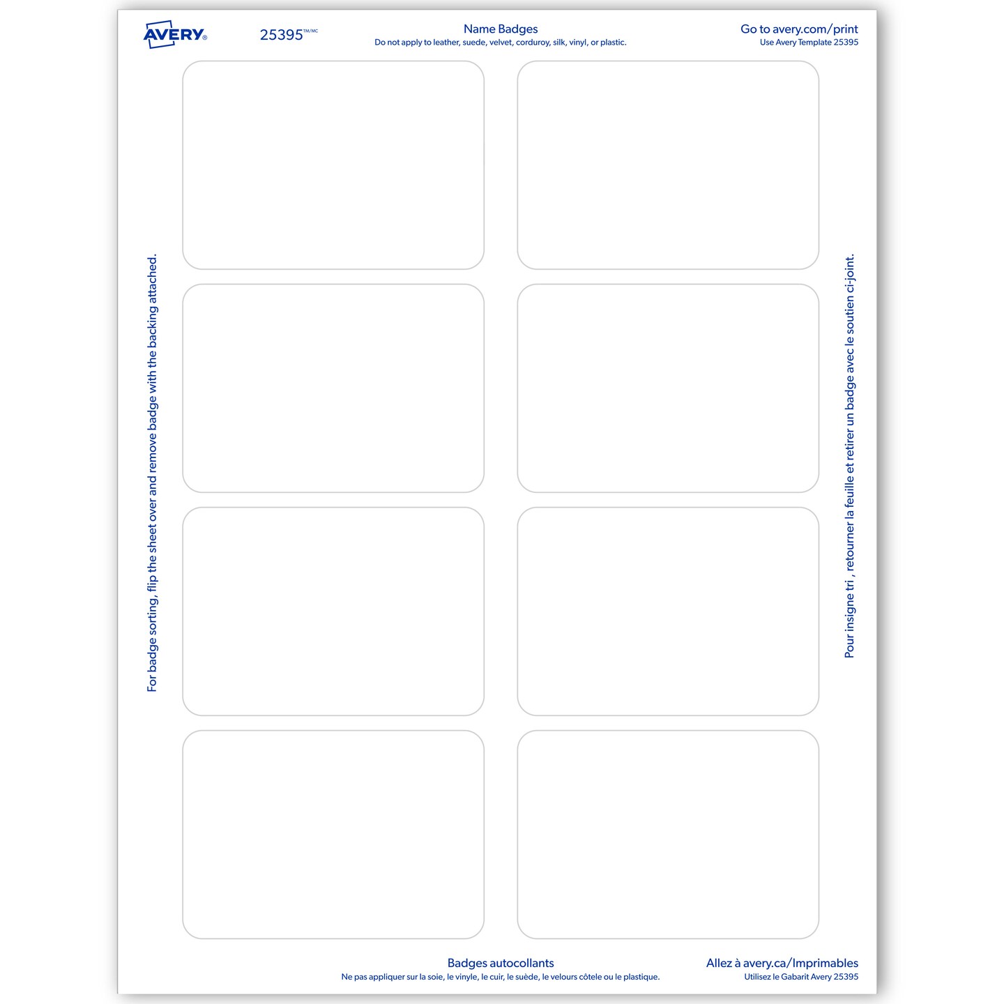 Avery Adhesive Name Badges, 2-1/3&#x22; x 3-3/8&#x22; (2 Pack of 25395)