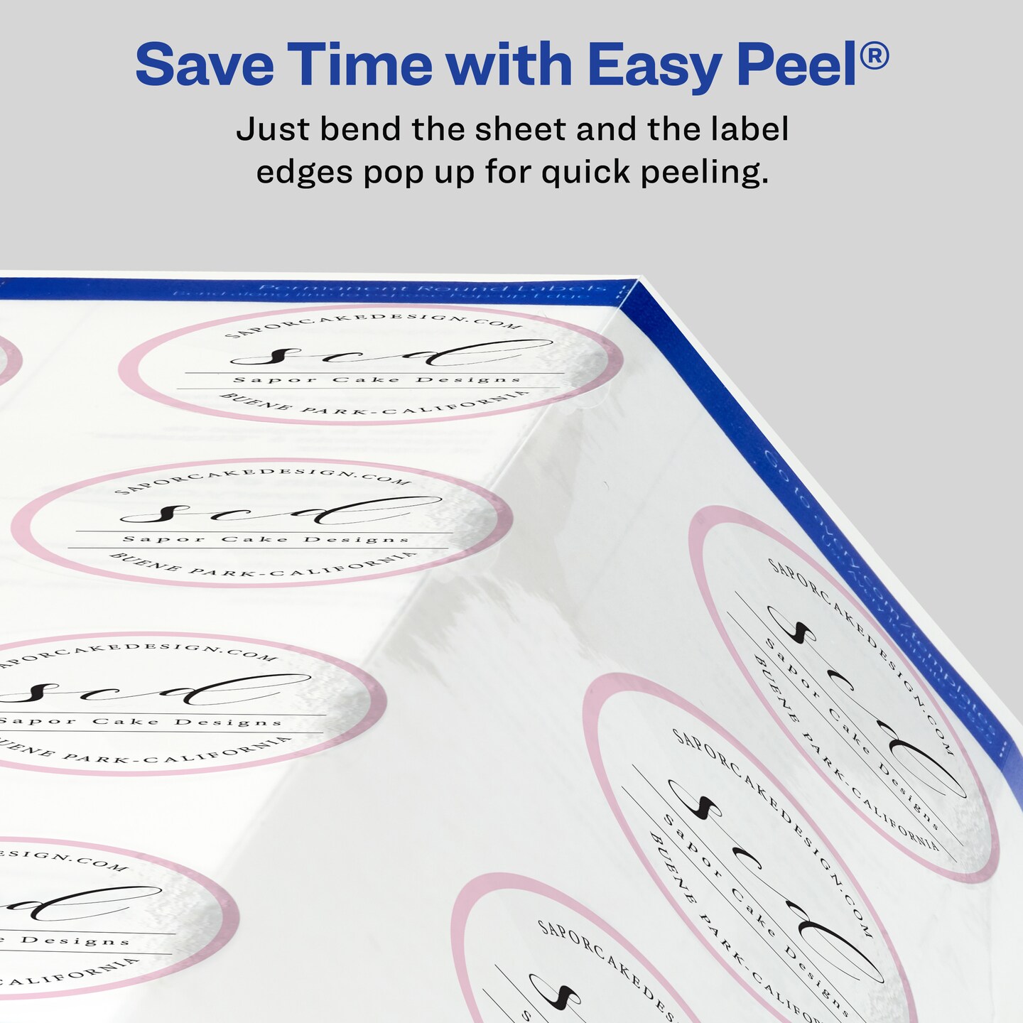 Avery Printable Round Labels with Sure Feed, 2&#x22; Diameter, Glossy Clear, 120 Customizable Labels (22825)