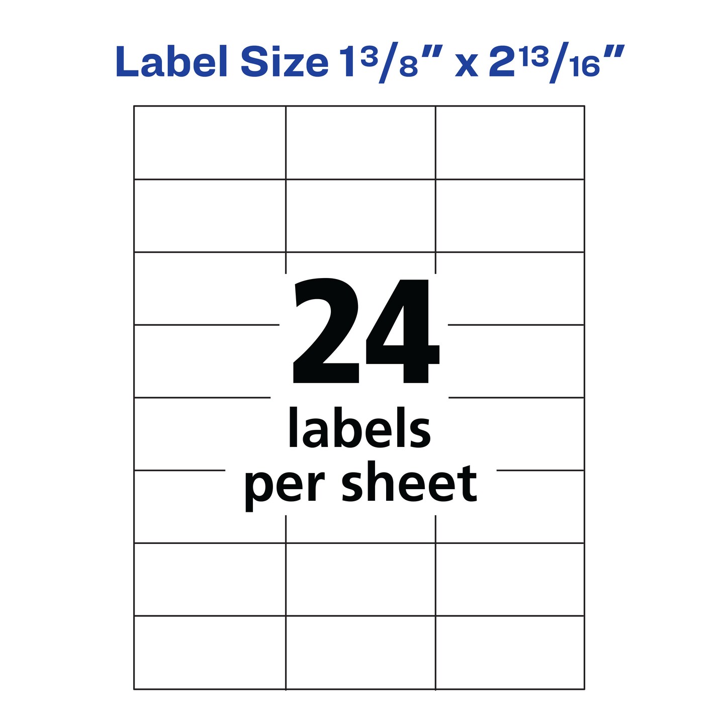 Avery Address Labels for Copiers 1-3/8&#x22; x 2-13/16&#x22;, 2,400 White Labels (5363)