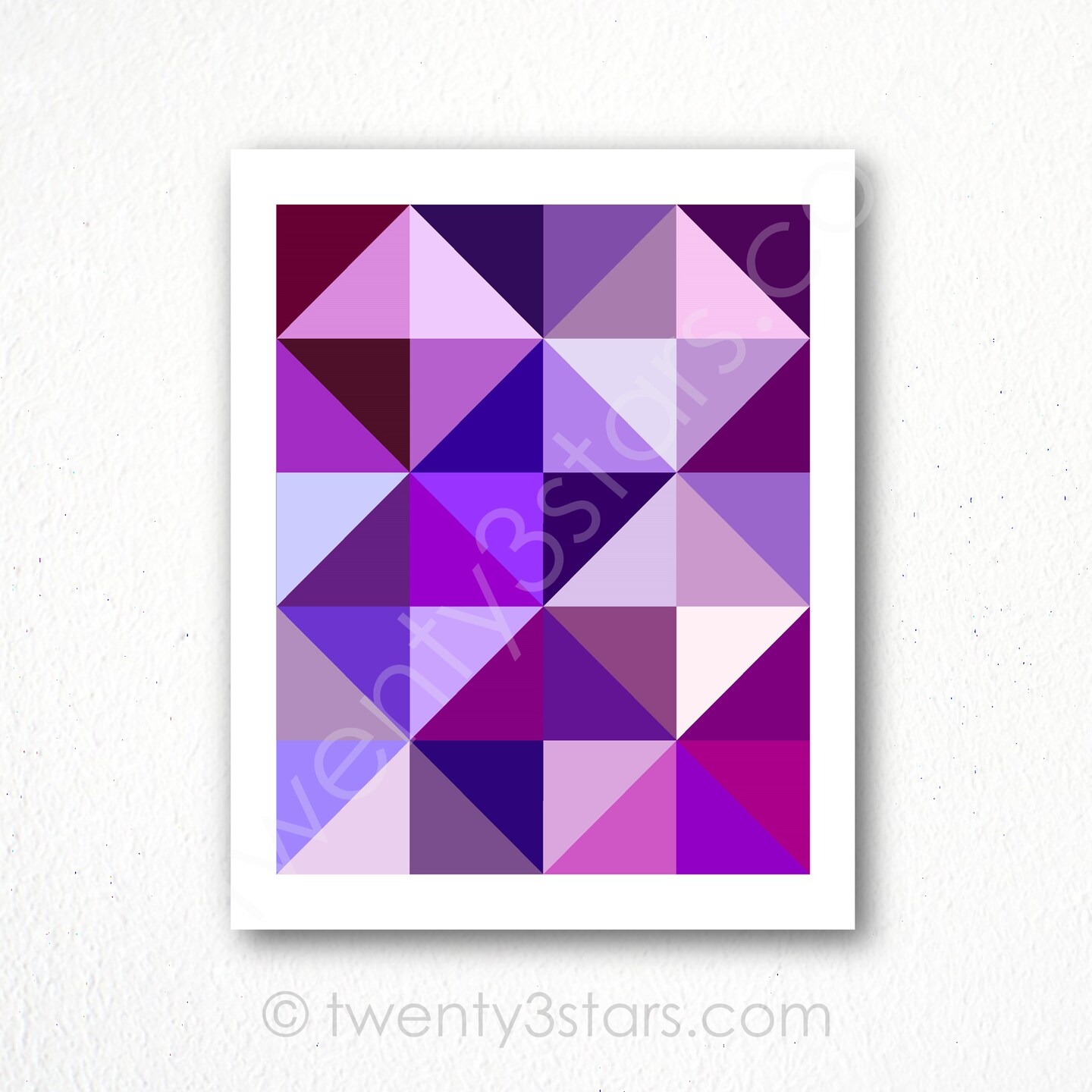 Grey Triangles Geometric Modern Color Art, You Choose the Colors - image18