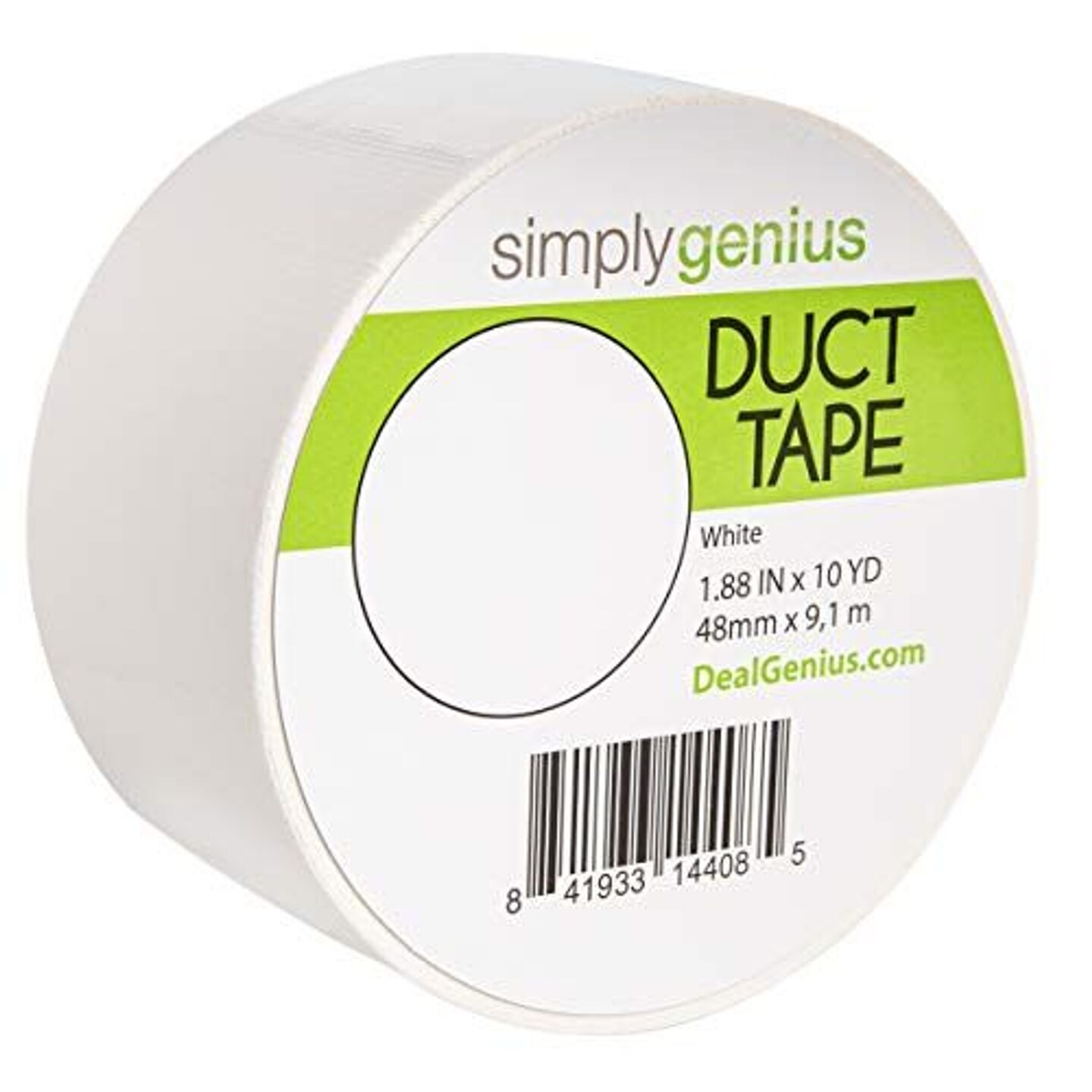 Simply Genius Art &#x26; Craft Duct Tape Heavy Duty - Craft Supplies for Kids &#x26; Adults - Colored Duct Tape - 1.8 in x 10 yards - Colorful Tape for DIY, Craft &#x26; Home Improvement (White, Single roll)