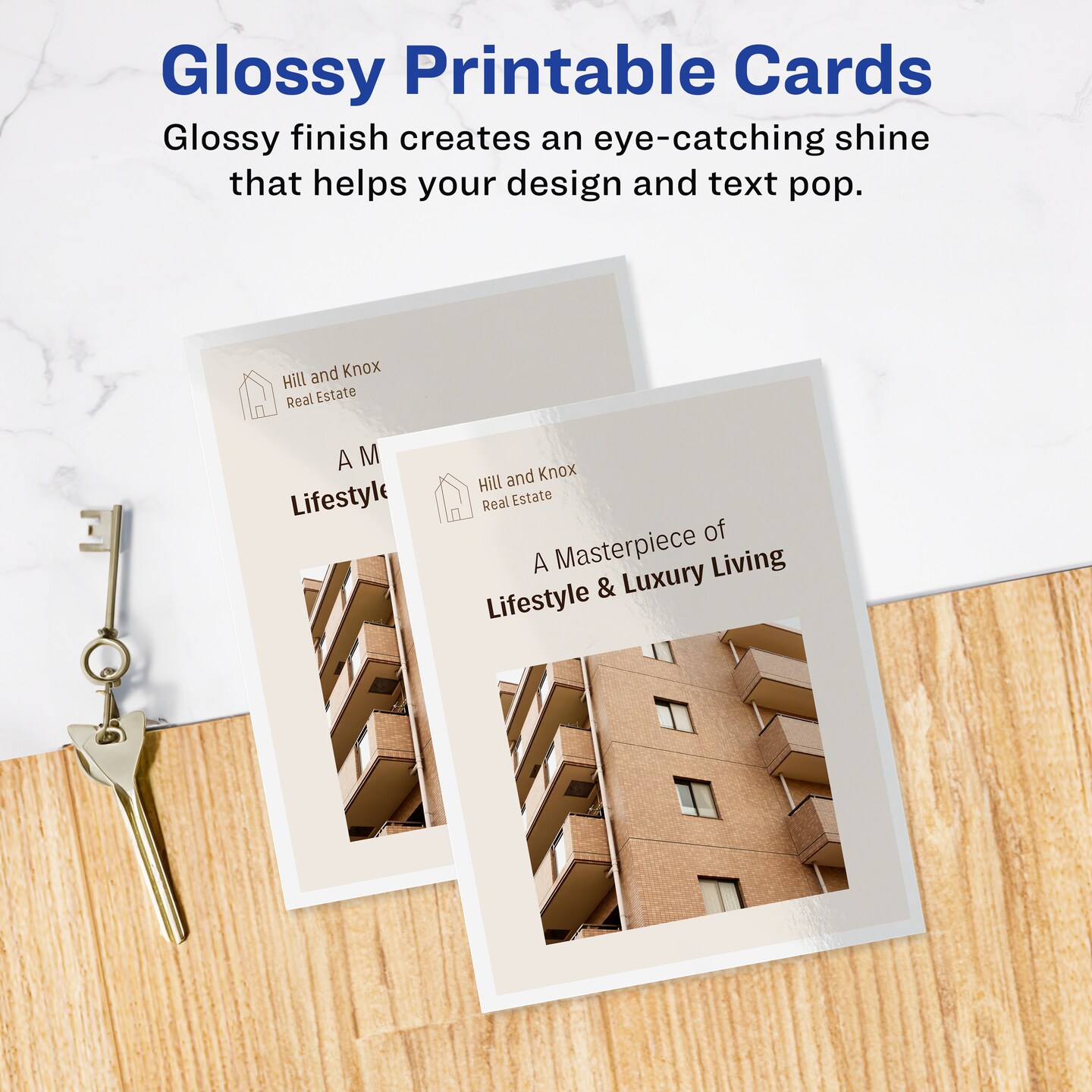 Avery Printable Postcards, 4.25&#x22; x 5.5&#x22;, Glossy White, 100 Blank Postcards for Inkjet and Laser Printers (8383)